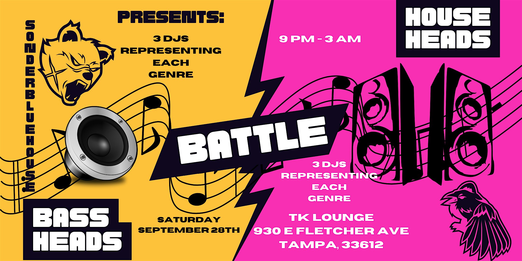 Sonder Blue House Presents: Battle of the Bass Heads vs. House Heads – Tampa, FL