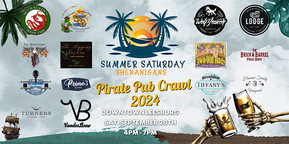 Pirate Pub Crawl – Summer Saturday Shenanigans – September 28 – Leesburg, FL