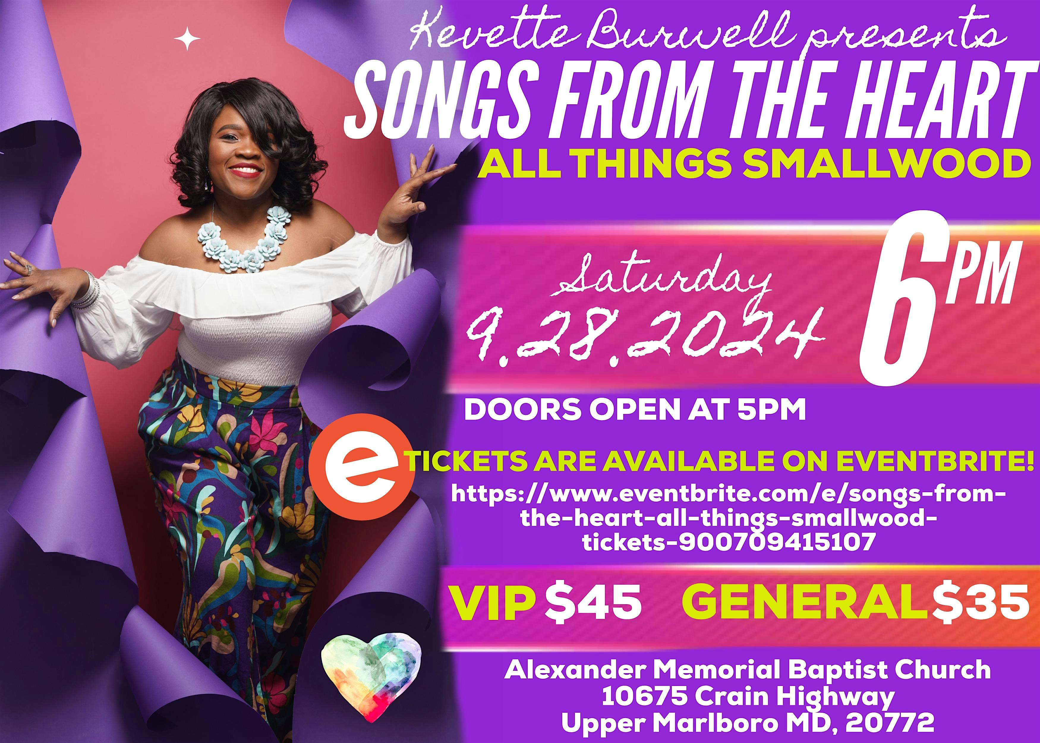 Songs From The Heart – All Things Smallwood – Upper Marlboro, MD