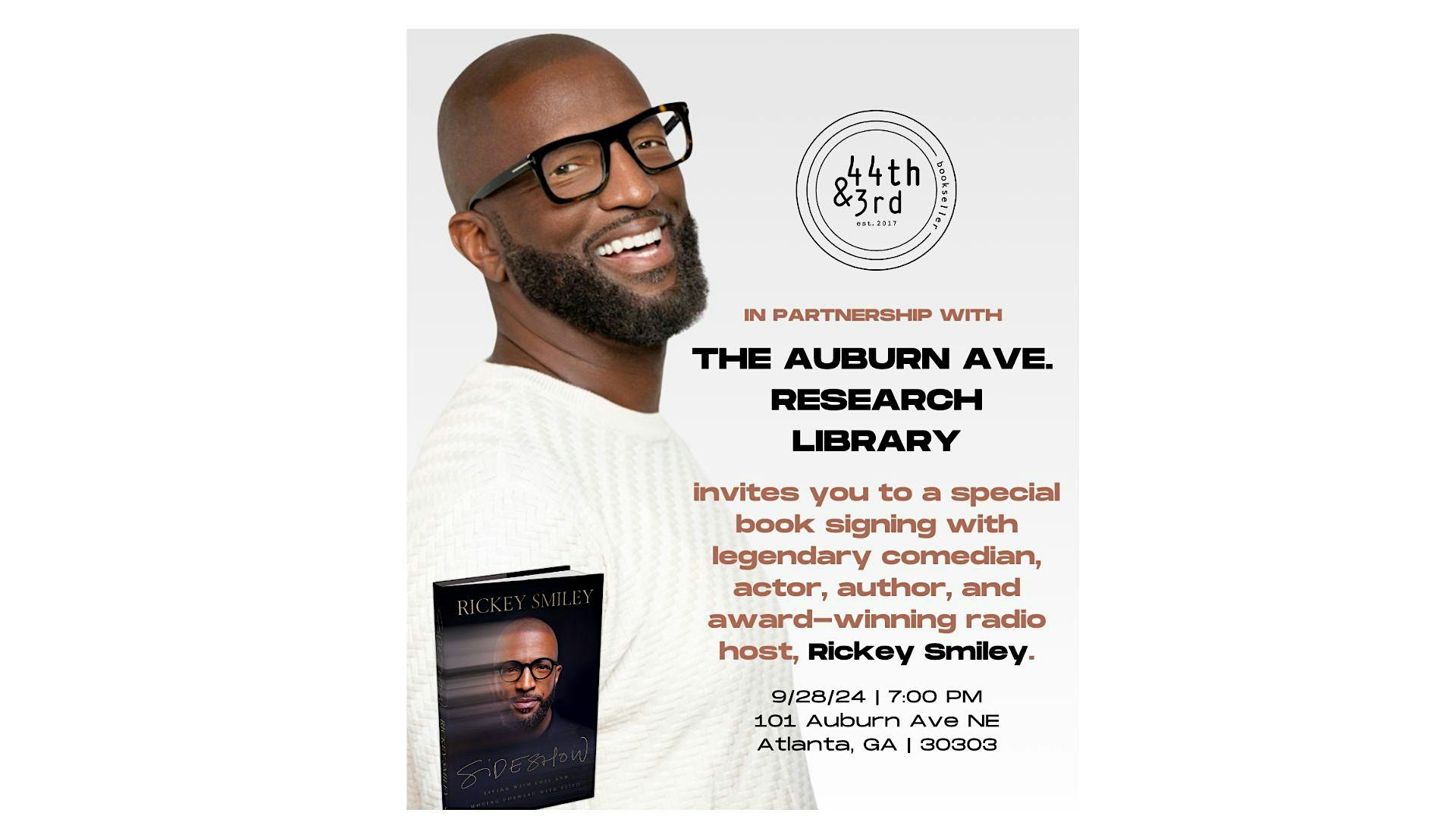 Rickey Smiley Award Winning Radio Host Book Discussion and Signing – Atlanta, GA