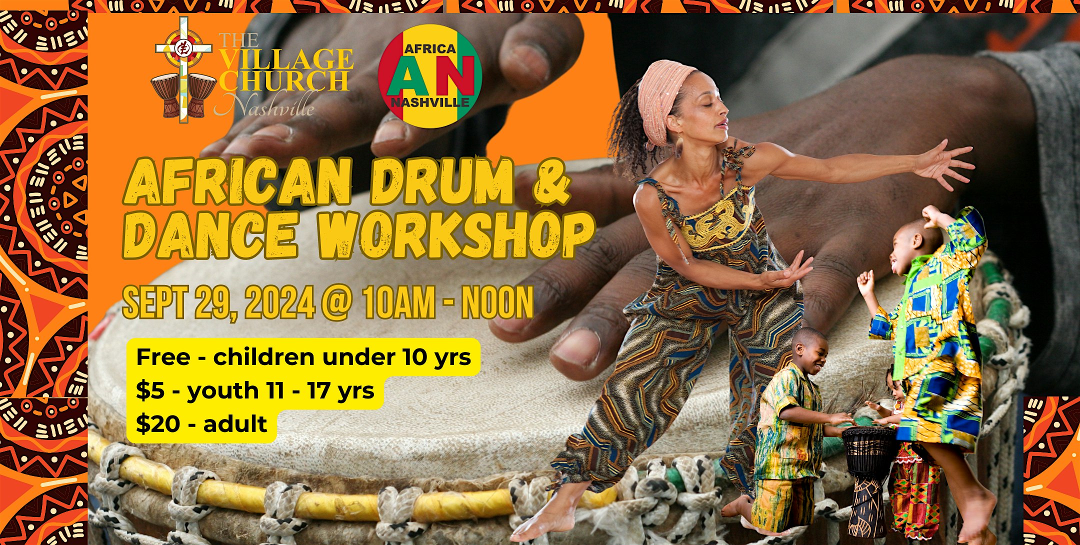 African Drum and Dance Workshop for All Ages – Nashville, TN