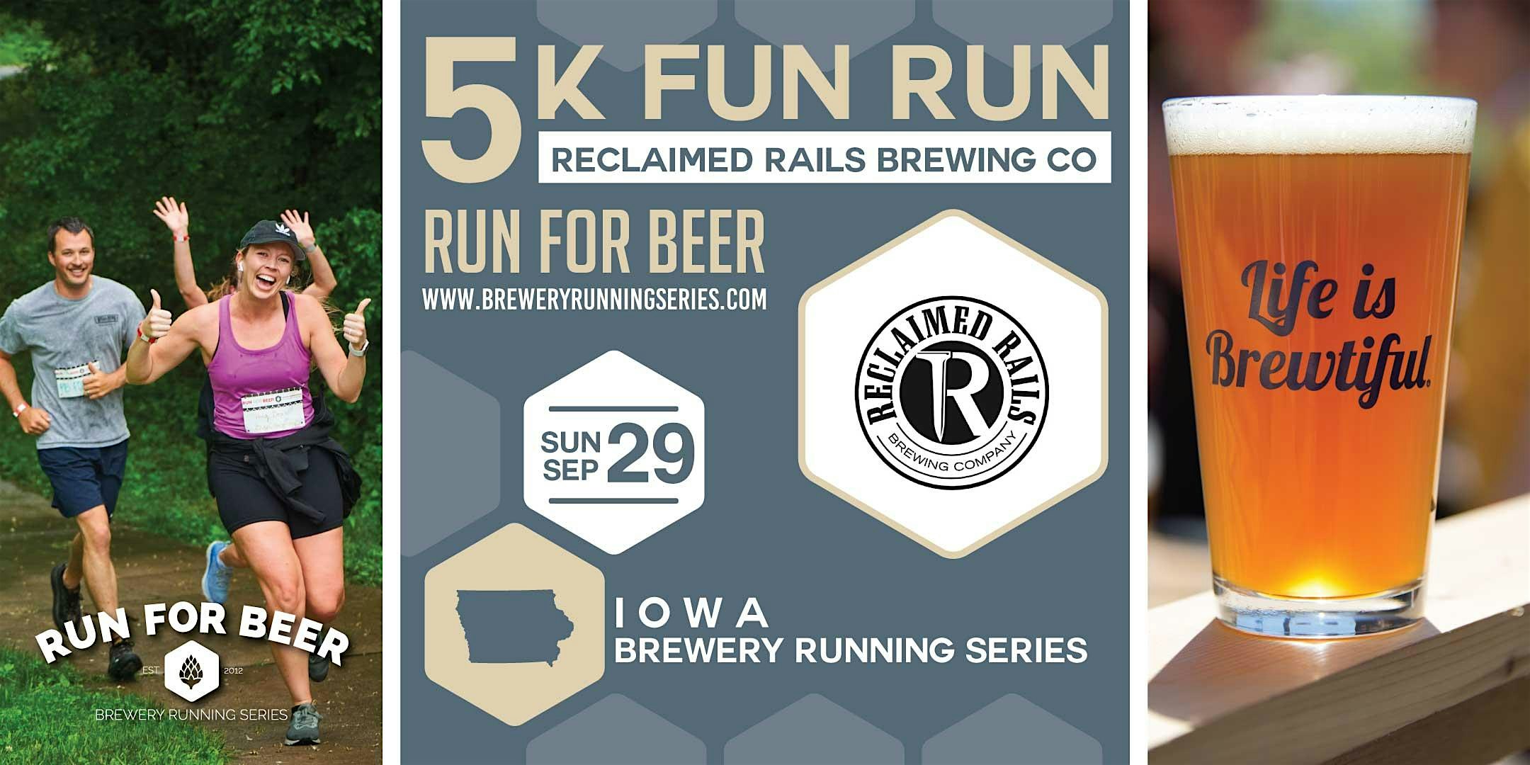 5k Beer Run x Reclaimed Rails Brewing Co | 2024 Iowa Brewery Running Series – Bondurant, IA