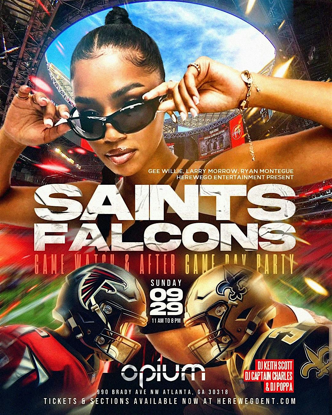 SAINTS VS FALCONS GAME WATCH & AFTER GAME DAY PARTY @ OPIUM – Atlanta, GA