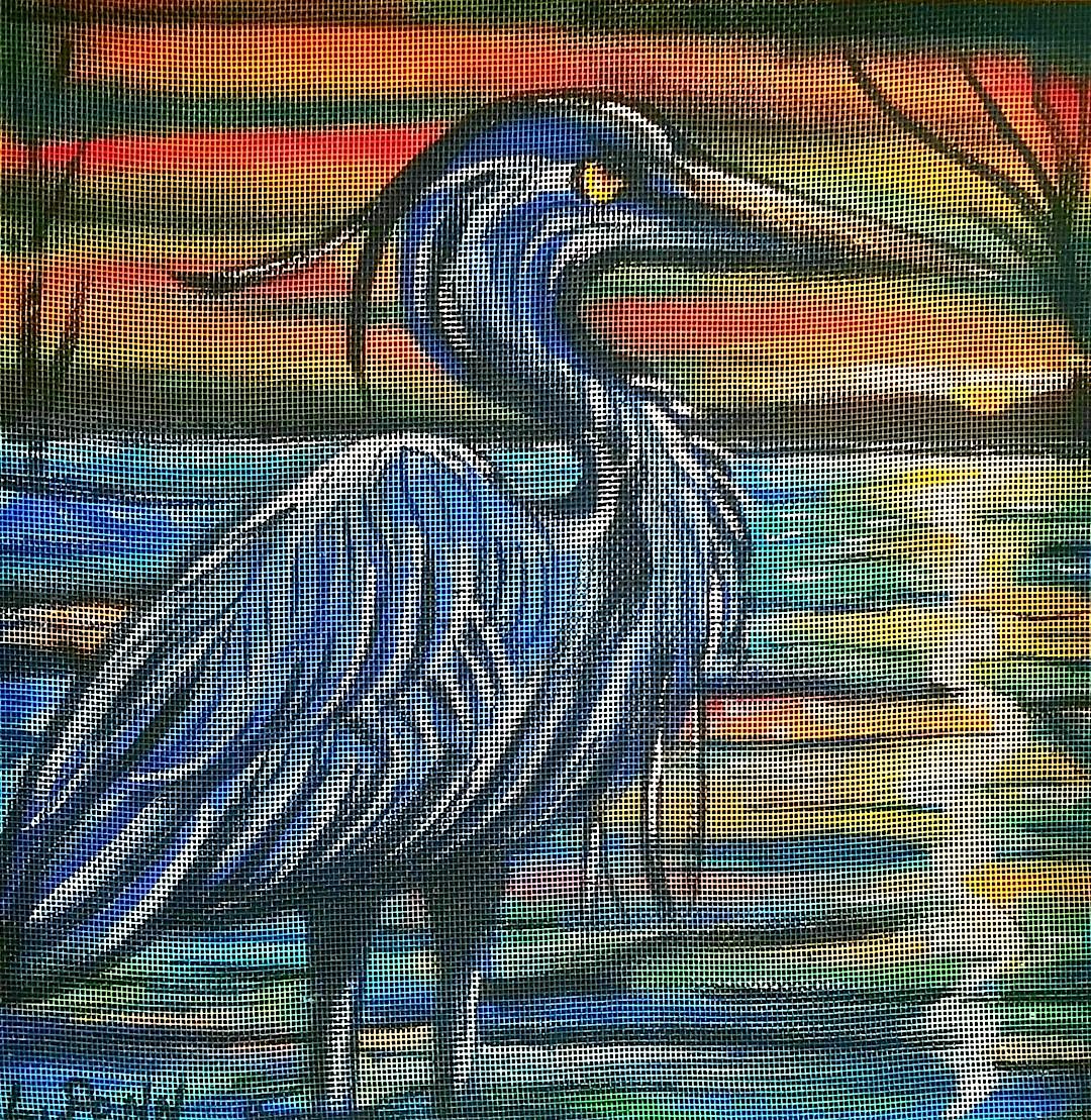 Great Blue Heron Painted Screen Nite at Forgotten 50! – Berlin, MD