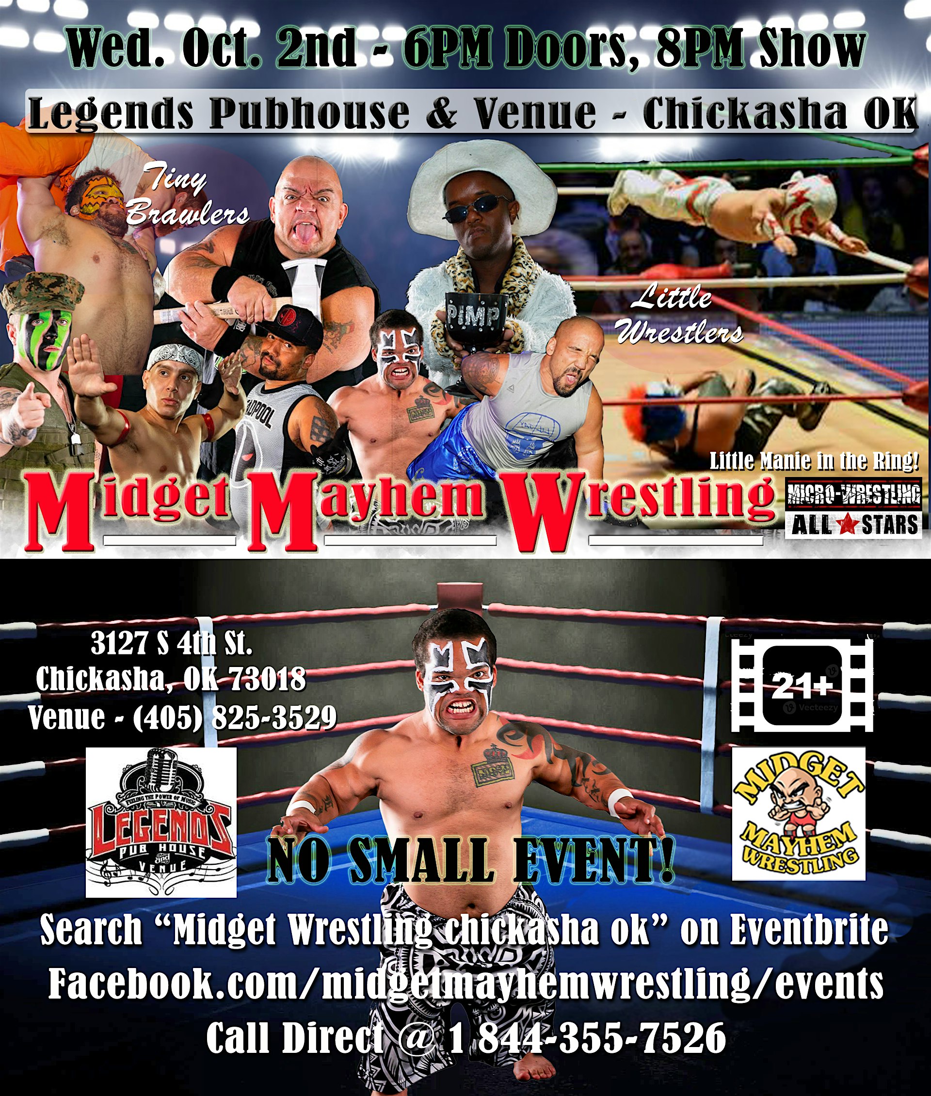 Midget Mayhem Wrestling Goes Wild! Chickasha OK (21+) – Chickasha, OK