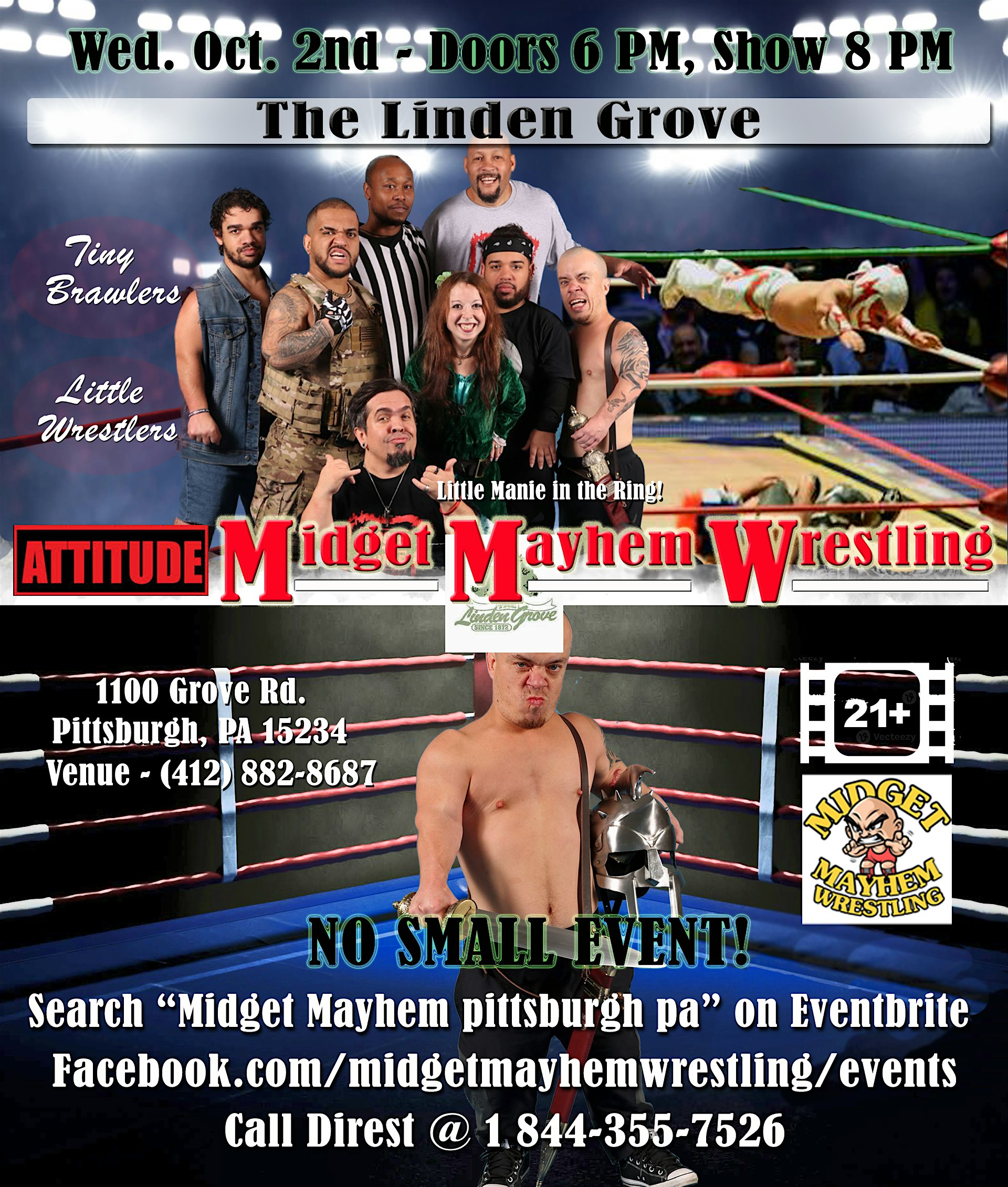 Midget Mayhem Wrestling with Attitude Goes Wild! Pittsburgh PA 21+ – Pittsburgh, PA