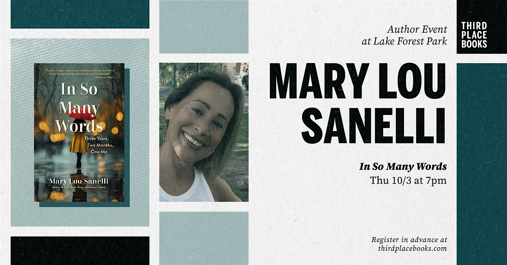 Mary Lou Sanelli presents ‘In So Many Words’ – Lake Forest Park, WA