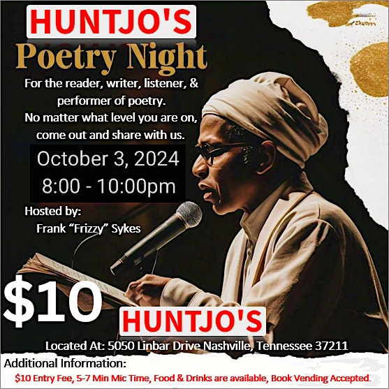 Huntjo’s Poetry Night – Nashville, TN