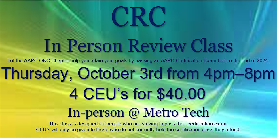 CRC Review Class – Oklahoma City, OK