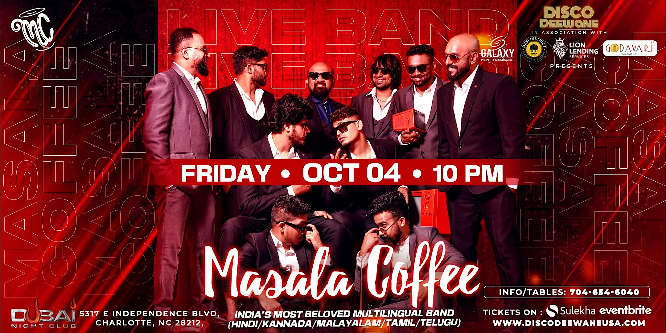 MASALA COFFEE BAND LIVE IN CHARLOTTE – Charlotte, NC