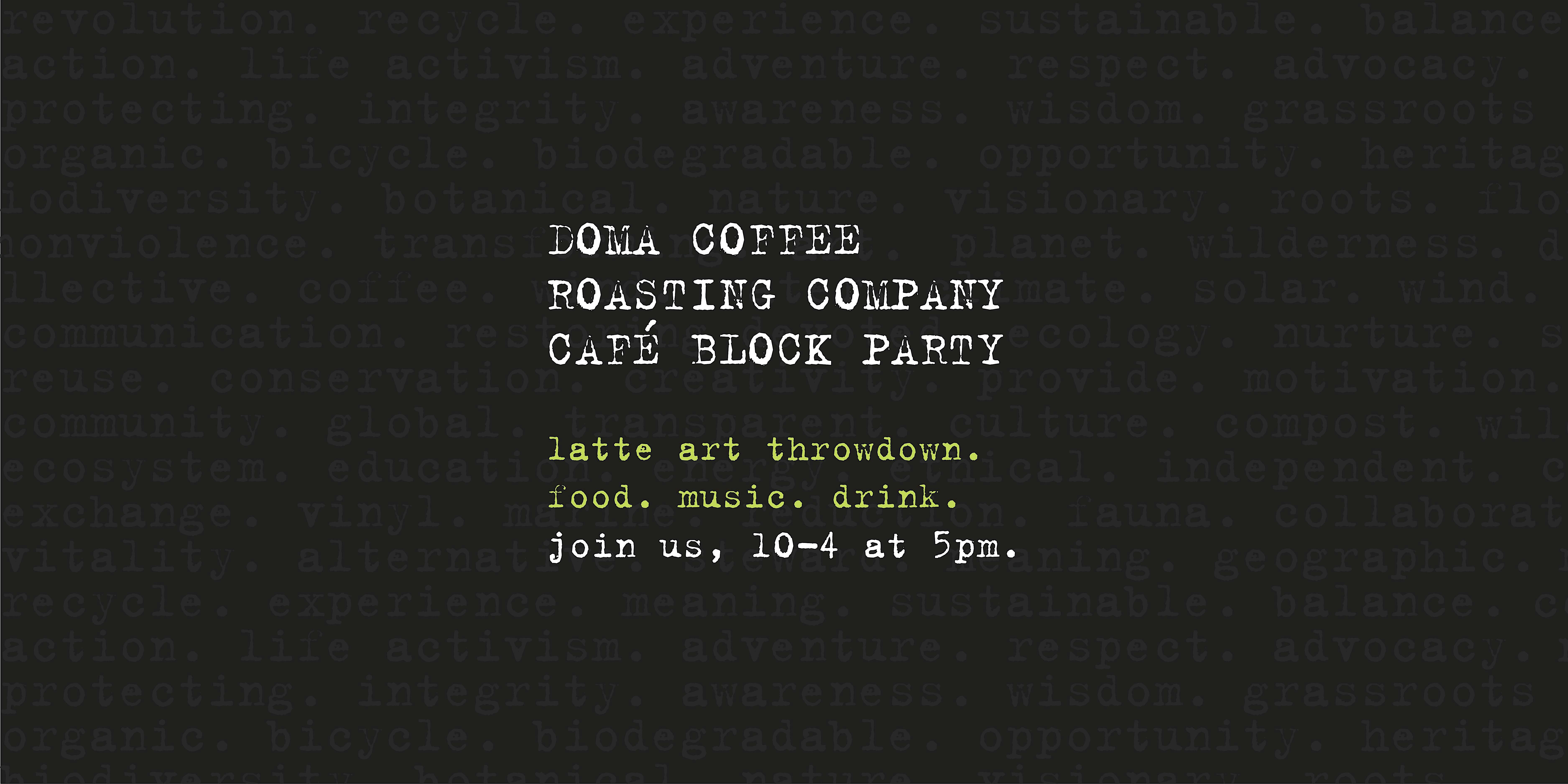 DOMA Coffee Roasting Company Cafe Block Party and Latte Art Throwdown – Coeur d’Alene, ID