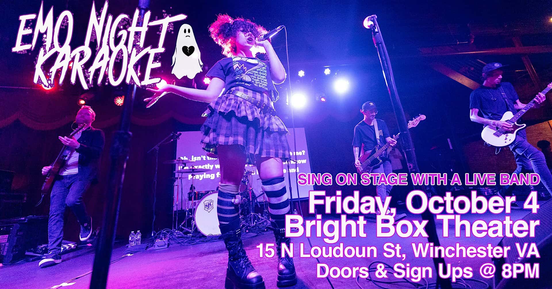 Emo Night Karaoke 10/4 @ Bright Box Theater – Winchester, VA