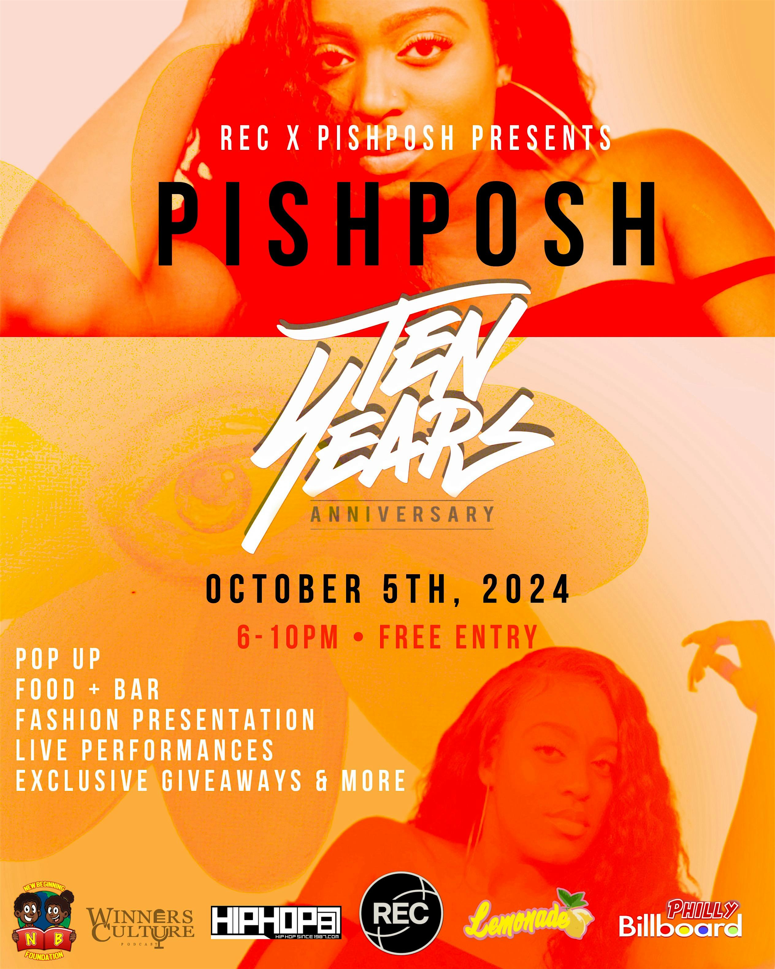 PISH POSH 10 Year Anniversary Celebration – Philadelphia, PA