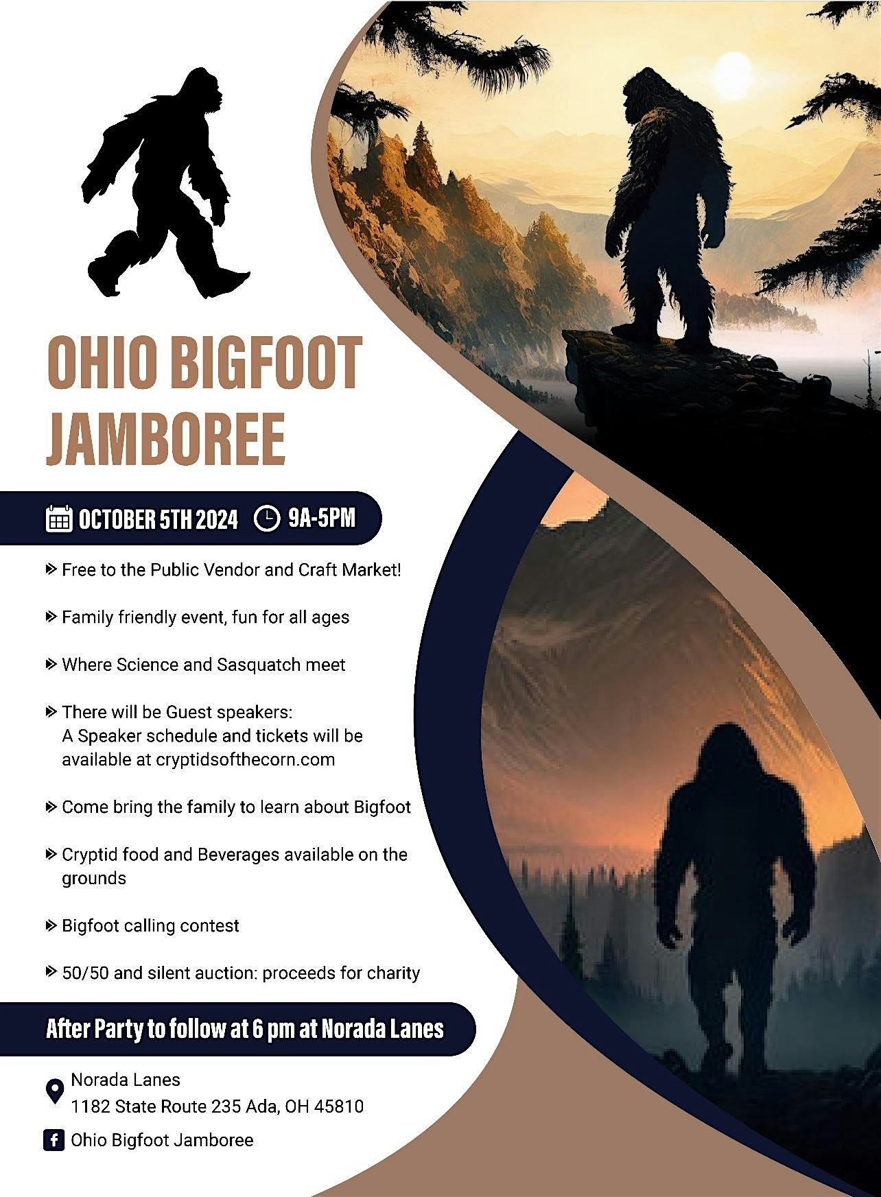 Ohio Bigfoot Jamboree Free to attend! Only Speakers sold out! – Ada, OH