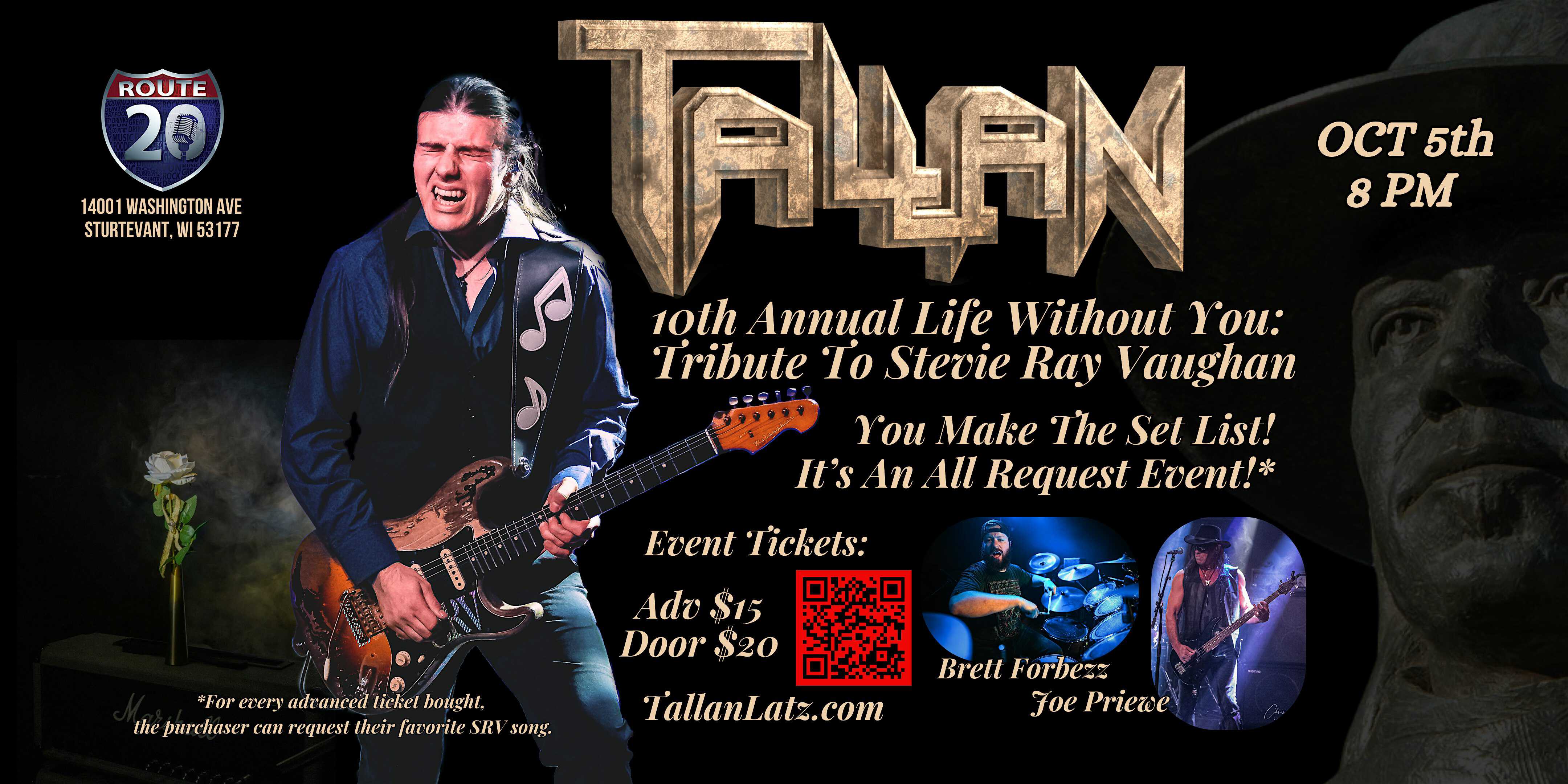 TALLAN’s 10th Annual Life Without You: Tribute To Stevie Ray Vaughan – Sturtevant, WI