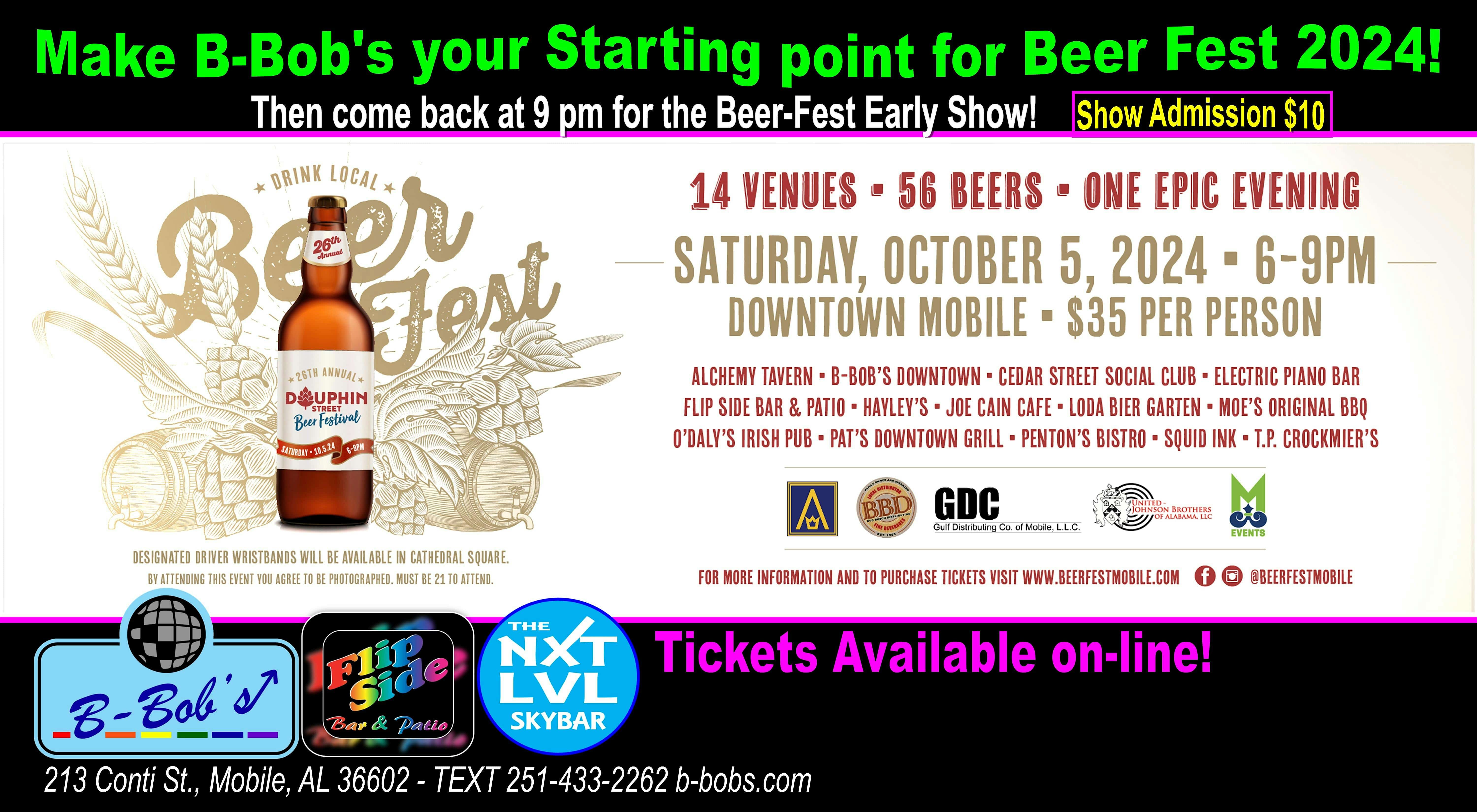 Dauphin Street Beer Festival at B-Bob’s and Flip Side 2024 – Mobile, AL