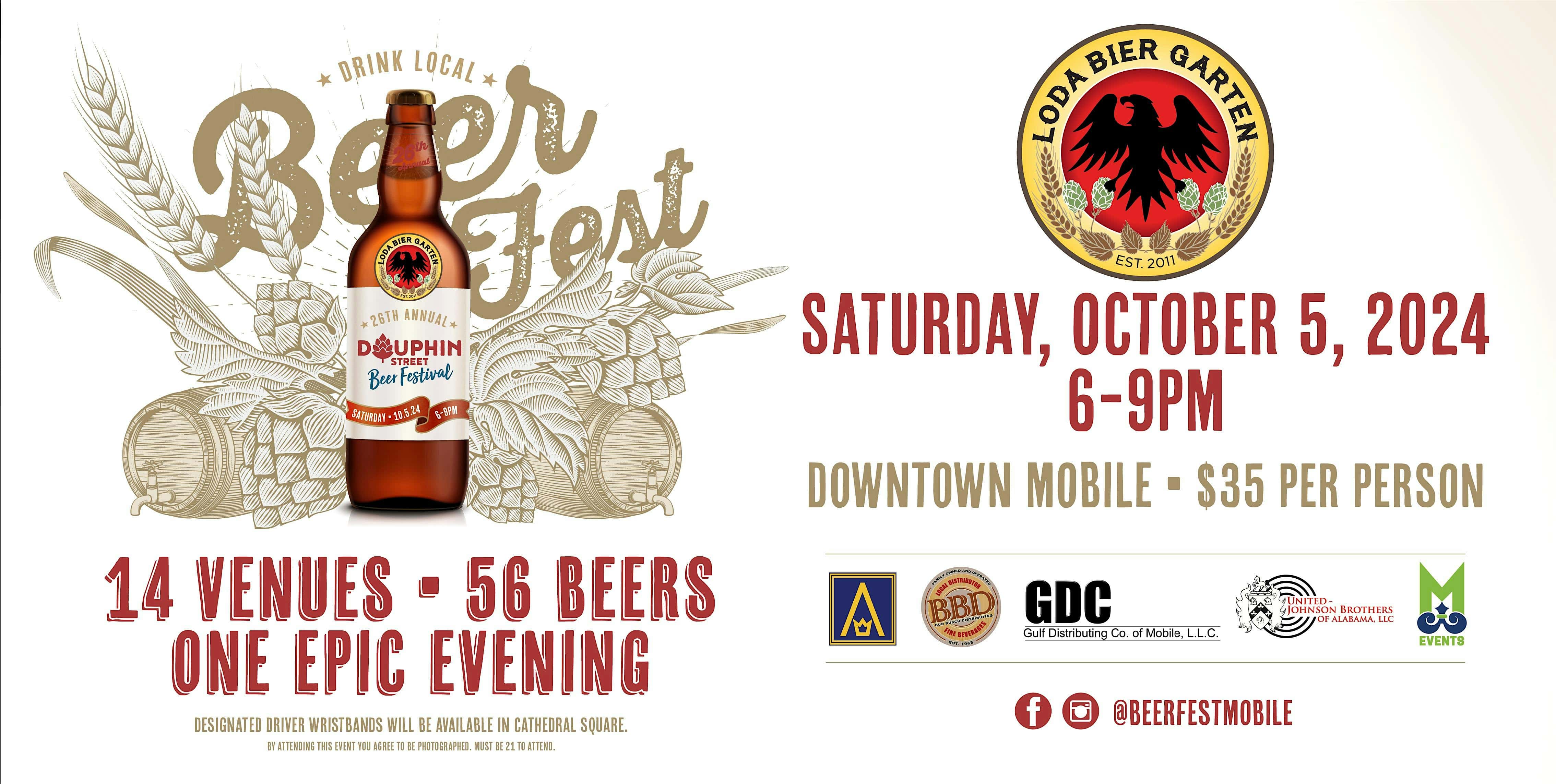 Dauphin Street Beer Festival 2024 Starting at Loda Bier Garten – Mobile, AL