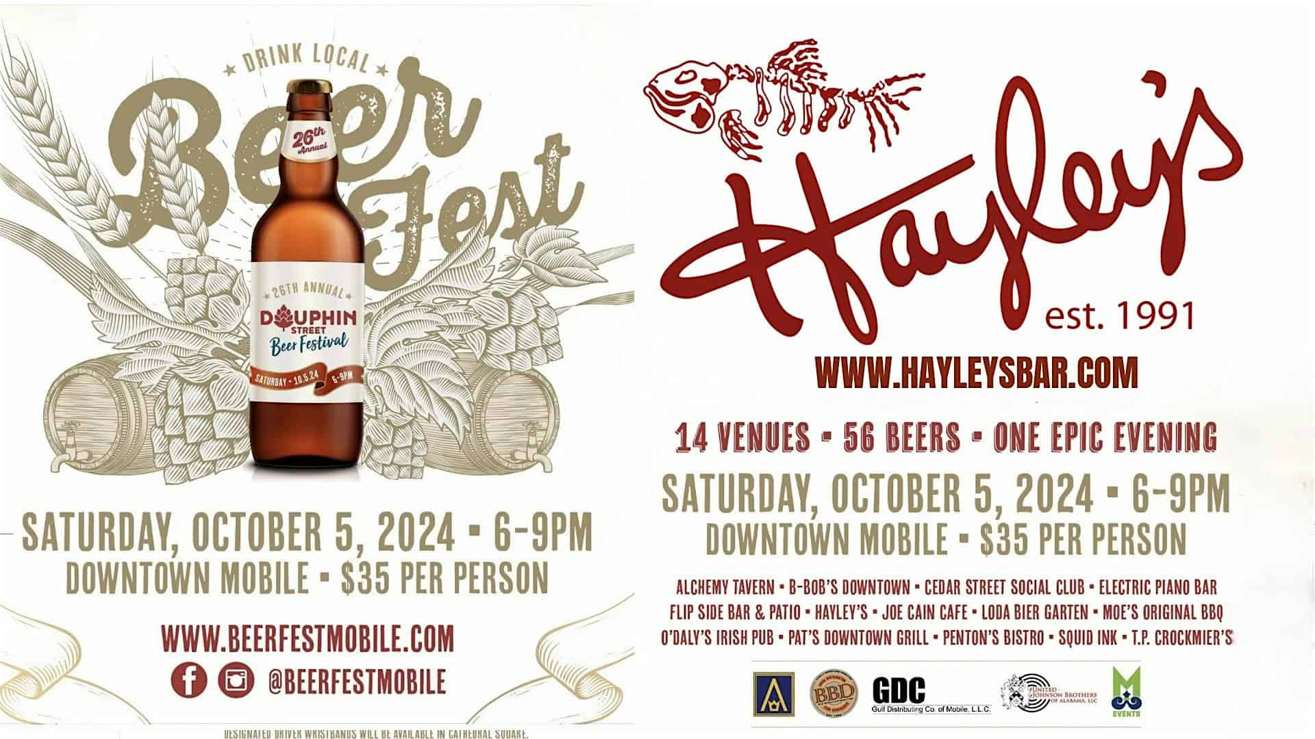 DAUPHIN ST BEER FESTIVAL 2024 STARTING AT HAYLEY’S BAR – Mobile, AL