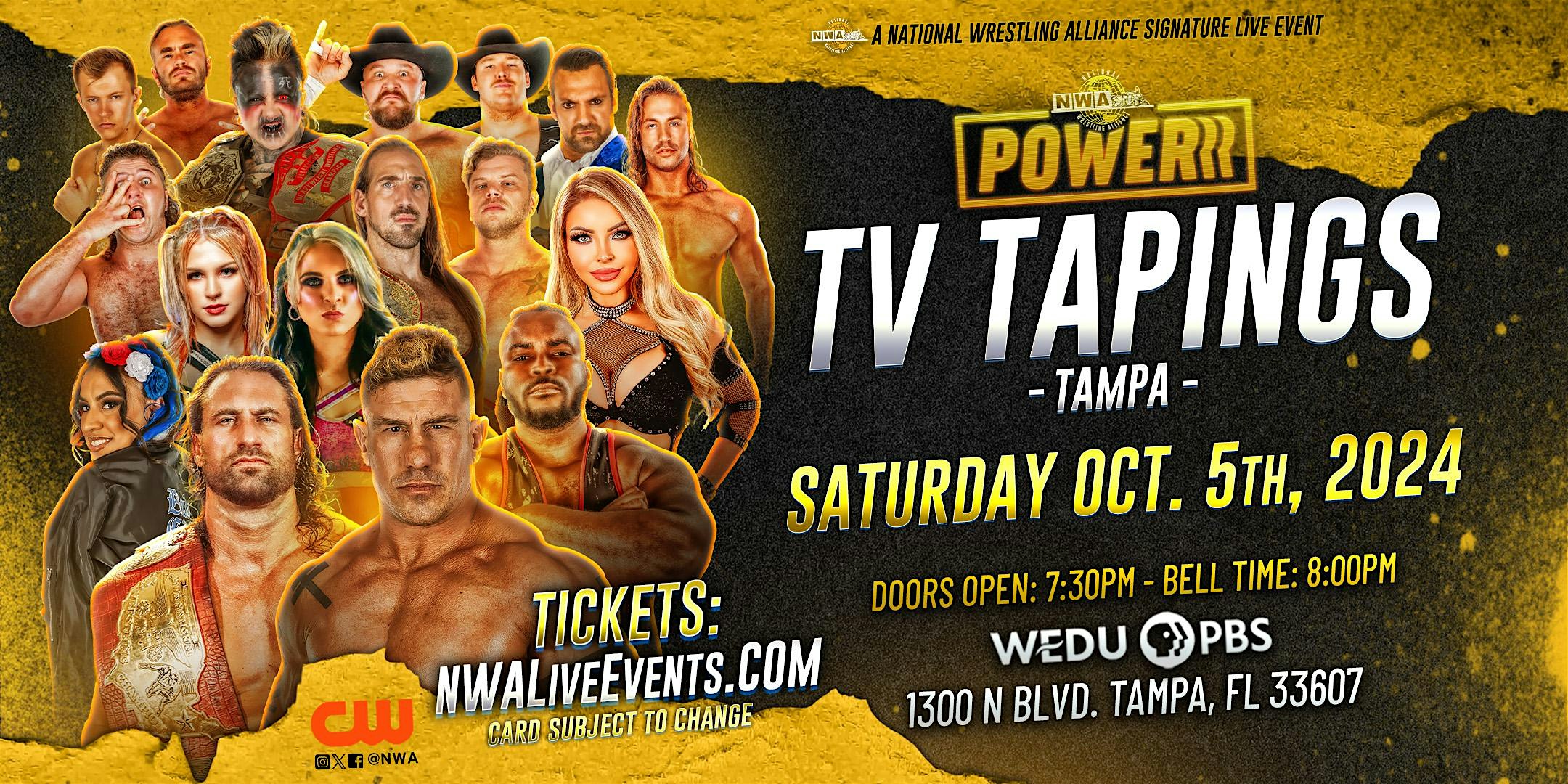 NWA Powerrr Tapings @ WEDU PBS Studios / Saturday, October 5th, 2024 – Tampa, FL