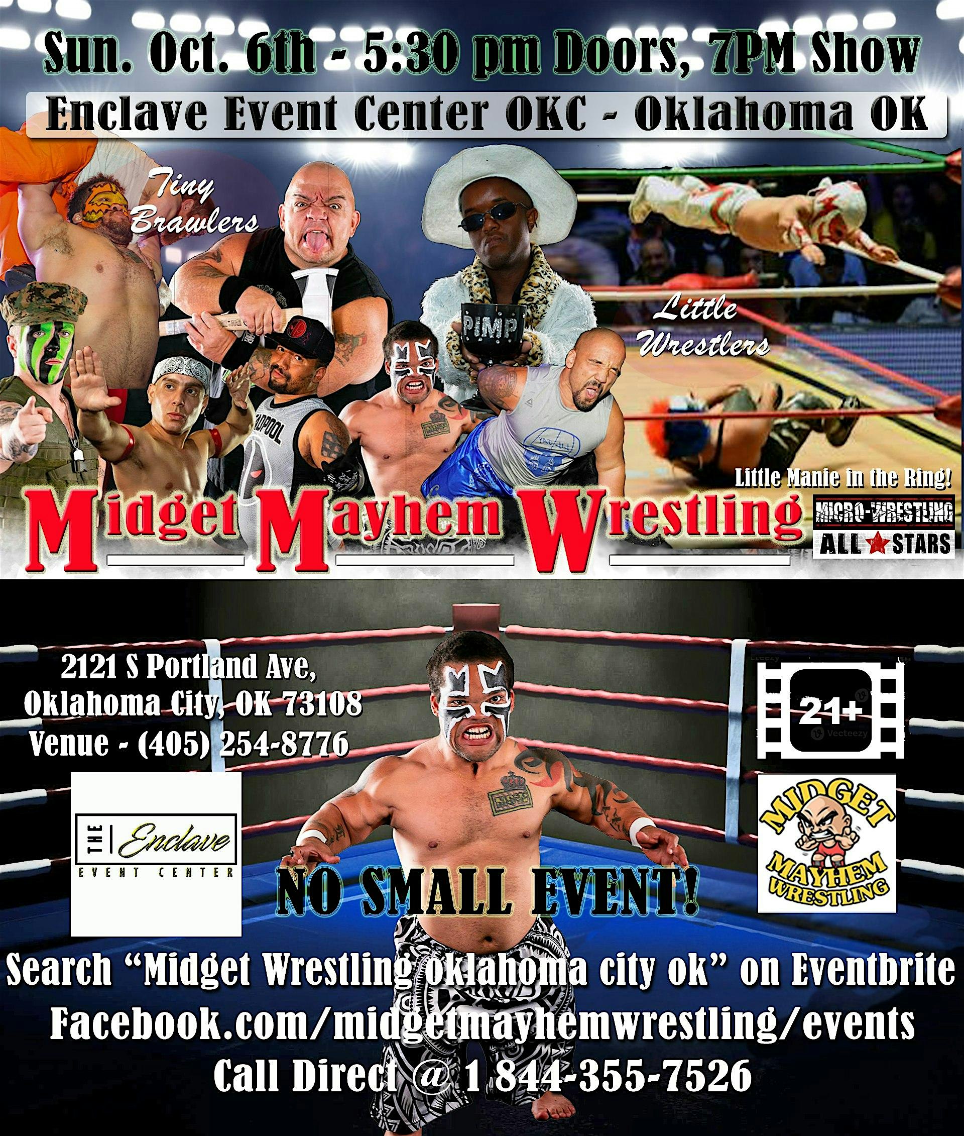 Midget Mayhem Wrestling Rips Through the Ring! Oklahoma OK (21+) – Oklahoma City, OK