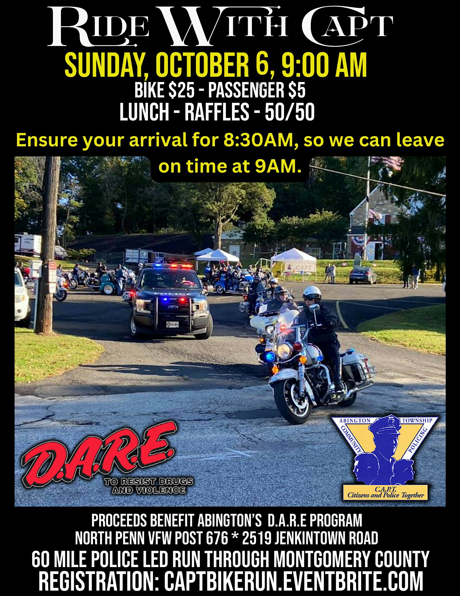 D.A.R.E. To Ride With C.A.P.T. Bike Run – Glenside, PA