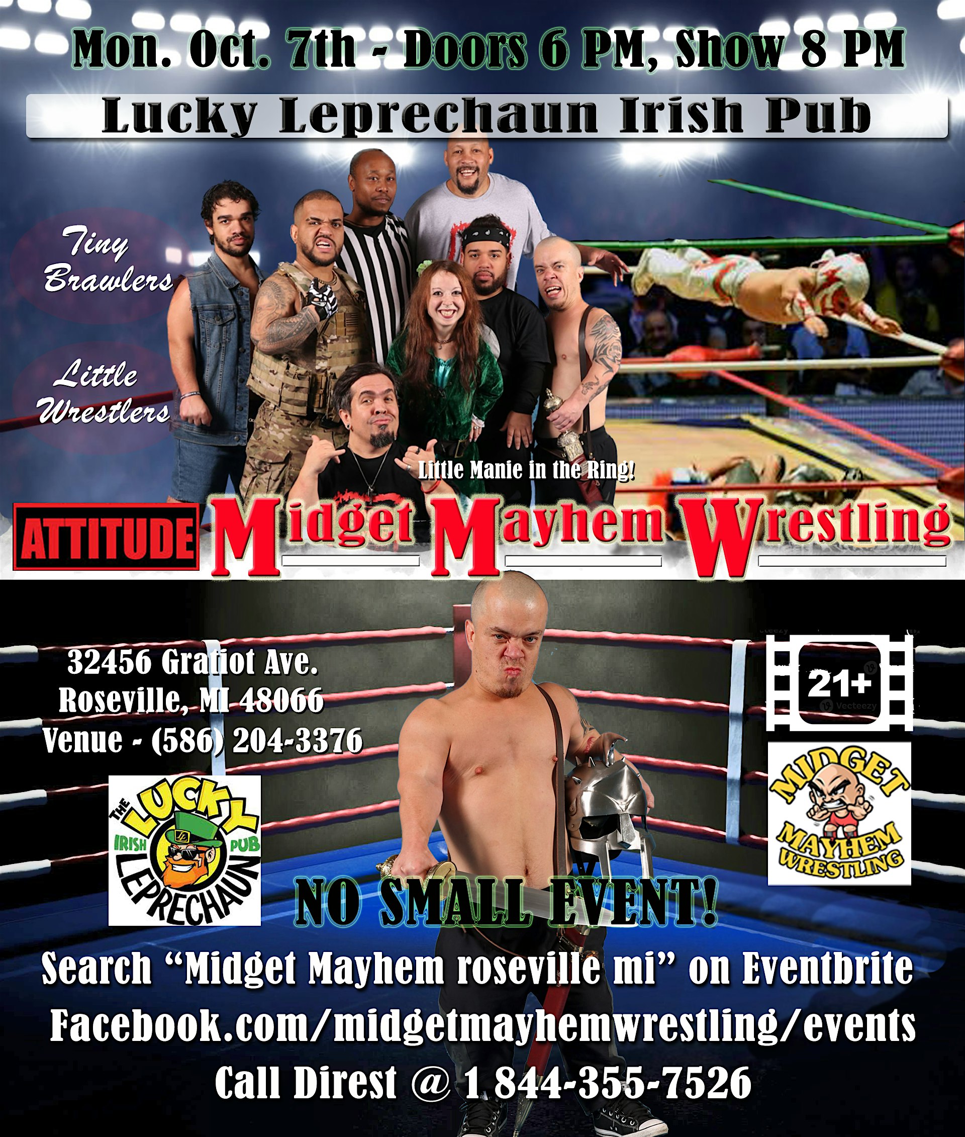 Midget Mayhem Wrestling with Attitude! Roseville MI 21+ – Roseville,