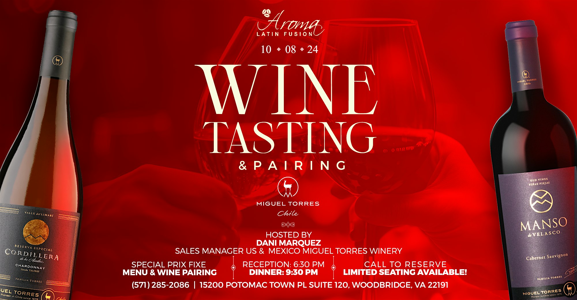 Wine Tasting & Pairing at Aroma Latin Fusion – Woodbridge, VA