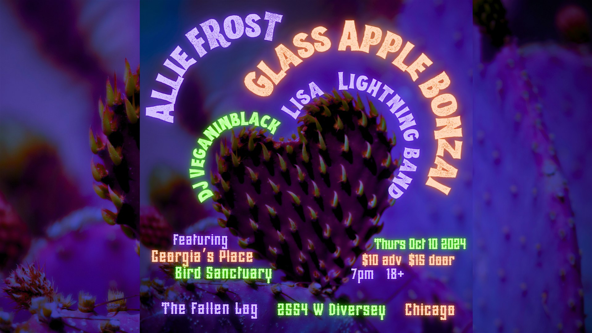 Glass Apple Bonzai/ Allie Frost/ Lisa Lightning Band/ DJ Veganinblack – Chicago, IL