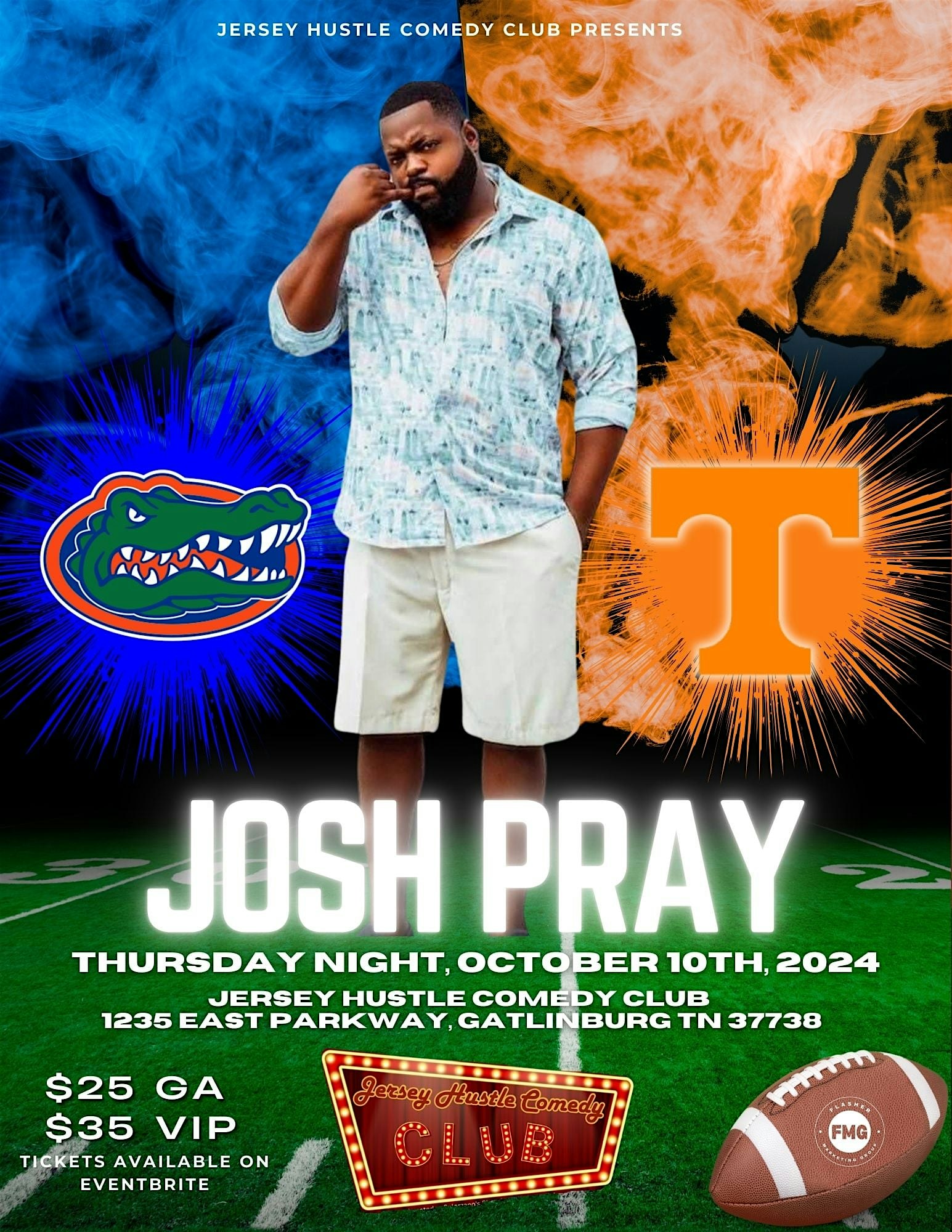 Josh Pray (Gators vs Vols Rivalry Week) @ Jersey Hustle Comedy Club – Gatlinburg, TN