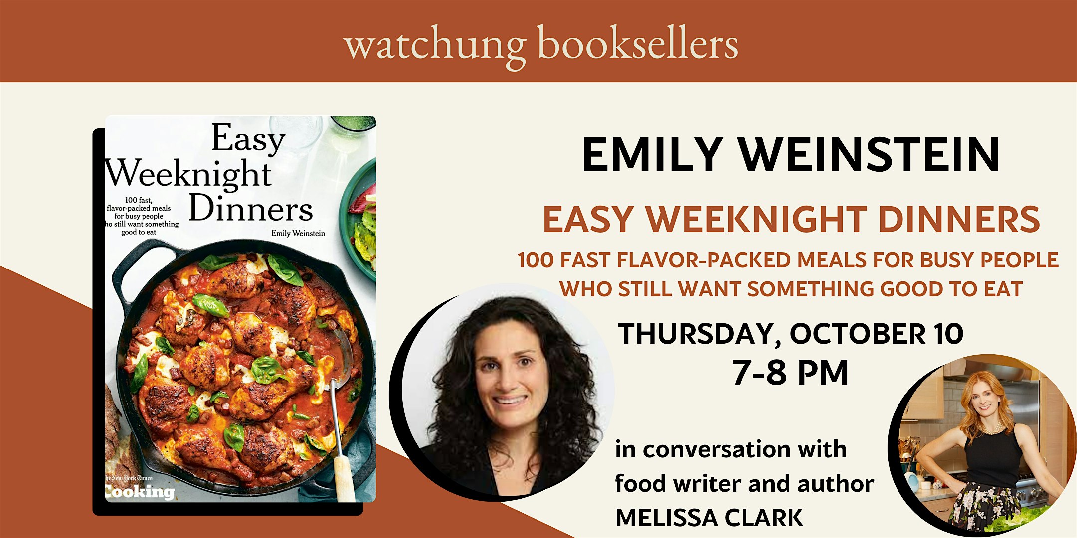 Emily Weinstein, “Easy Weeknight Dinners” – Montclair, NJ