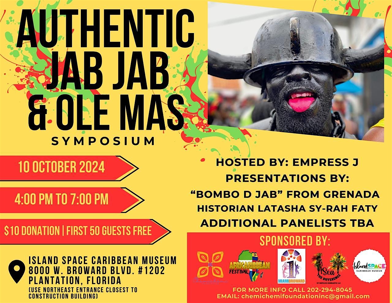 Authentic Jab Jab & Ole Mas Symposium – Plantation, FL