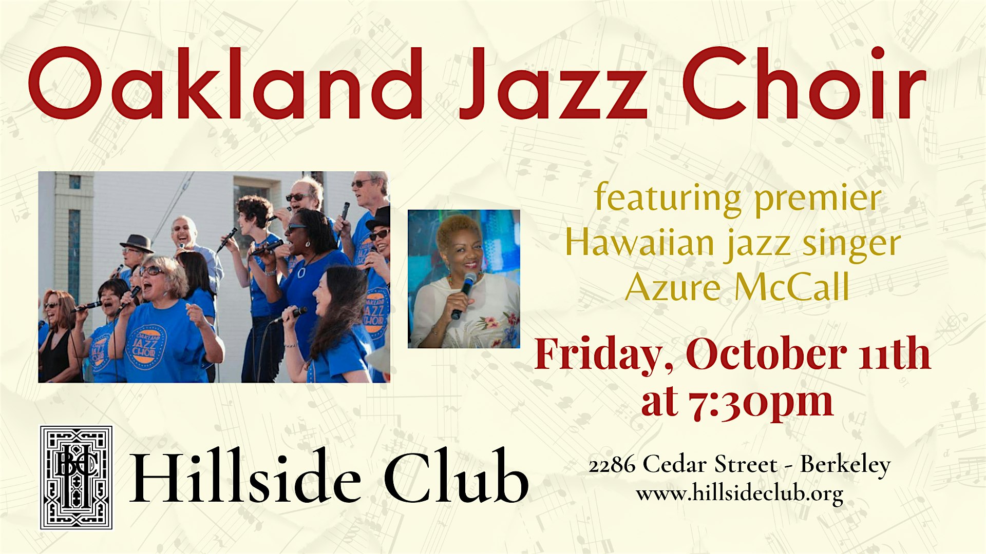 Oakland Jazz Choir featuring Azure McCall – Berkeley, CA