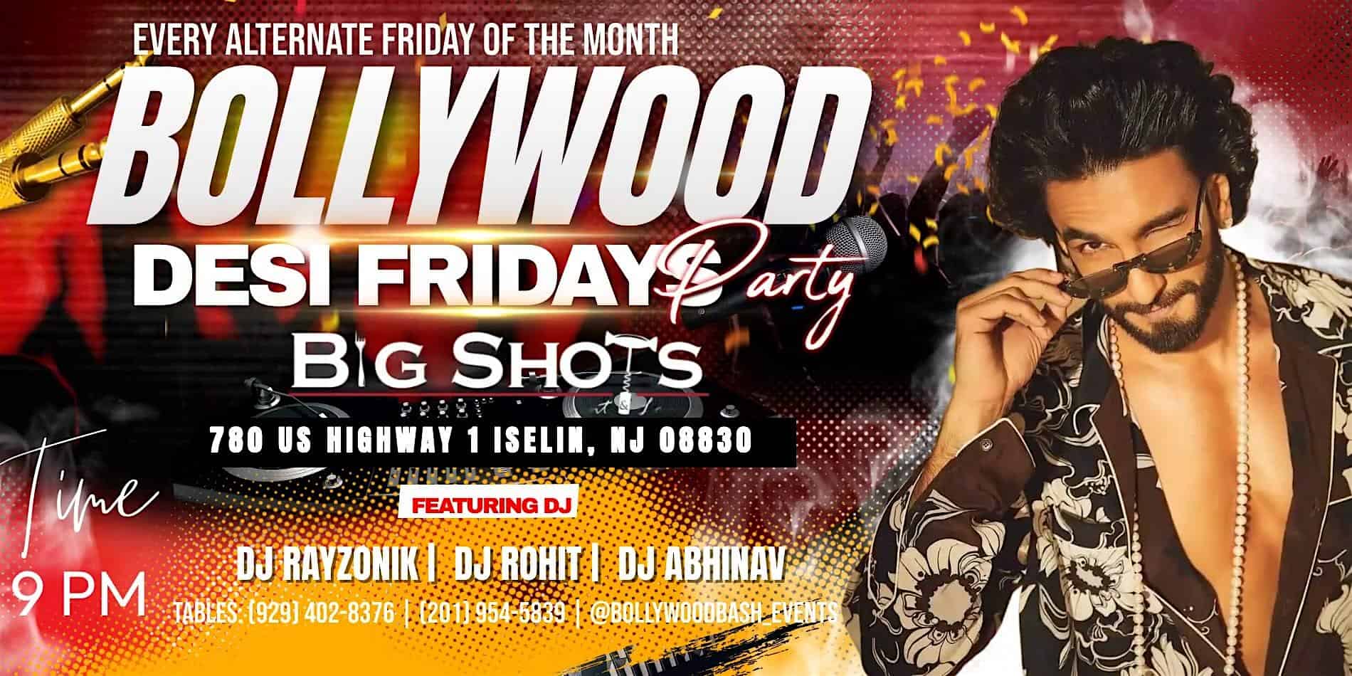 Desi Bollywood Friday Night Party @ BIGSHOTS in Iselin, NJ – Woodbridge Township, NJ