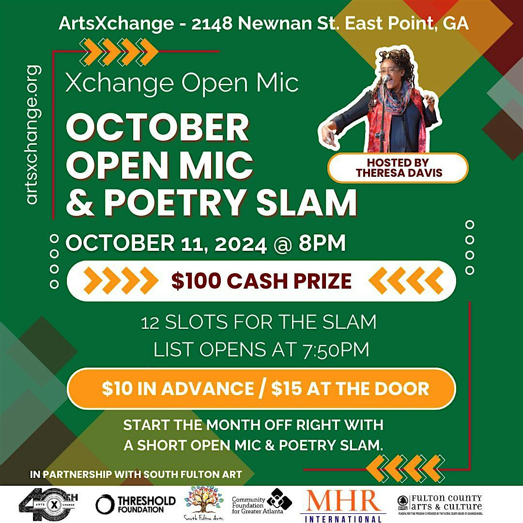 XChange October Open Mic and $100 Slam – East Point, GA