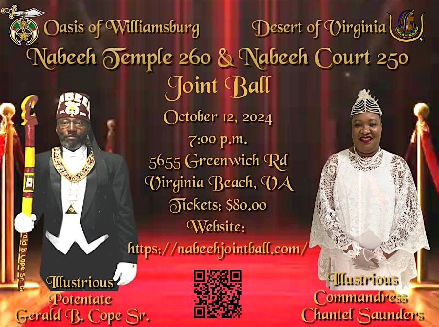 Nabeeh Temple 260 and Nabeeh Court 250 Annual Joint Ball – Virginia Beach, VA