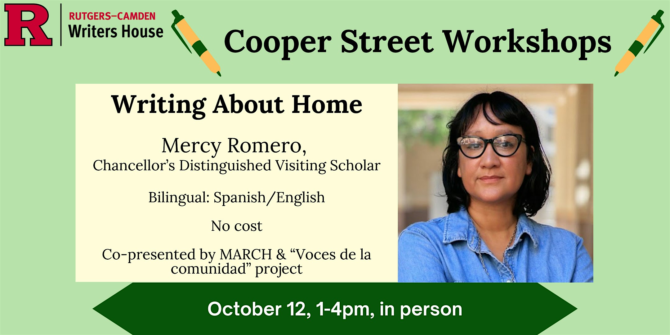 Cooper Street Workshop: Writing About Home / Escribir sobre el hogar – Camden, NJ