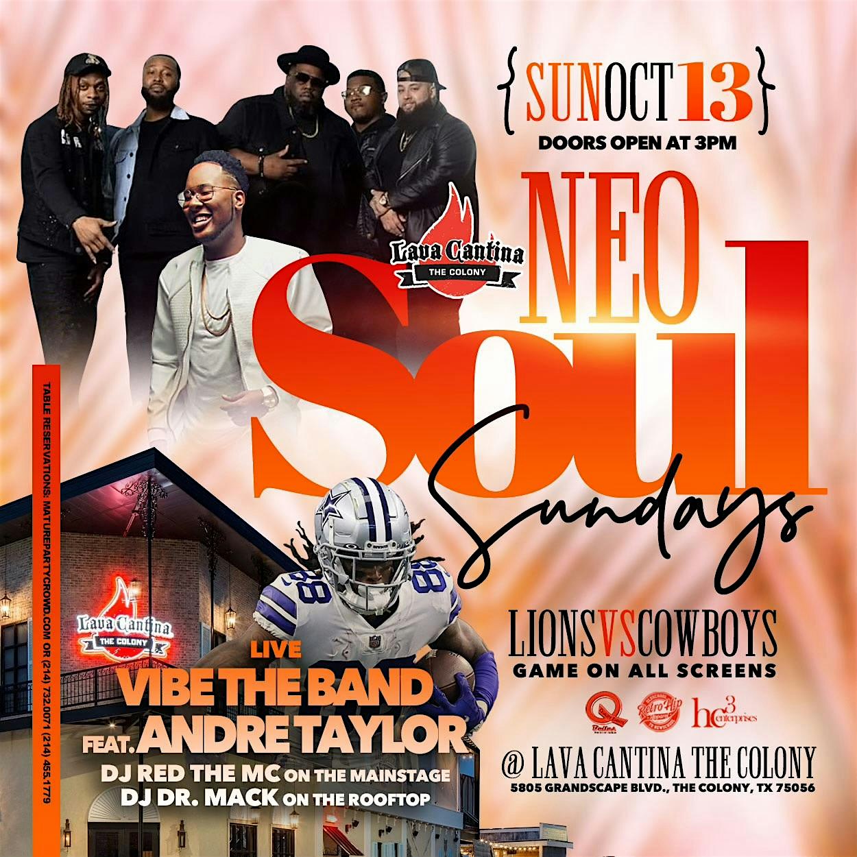 NEO SOUL SUNDAYS with VIBE THE BAND feat ANDRE TAYLOR @ Lava Cantina – The Colony, TX