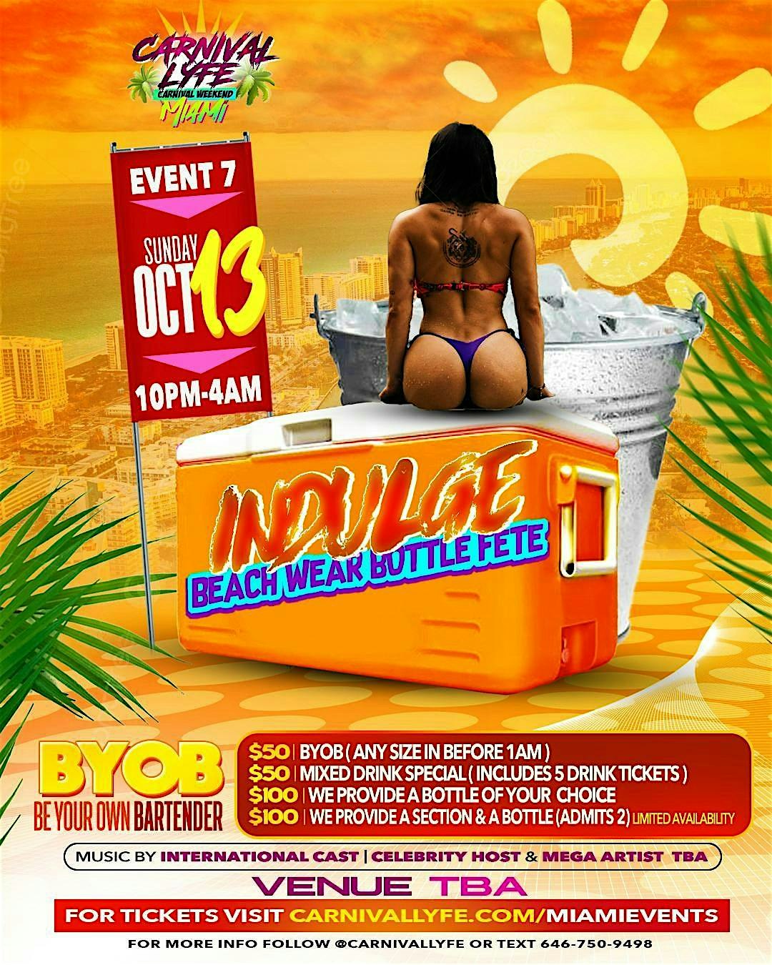 EVENT #7 INDULGE ” BEACH WEAR BOTTLE FETE ” MIAMI WEEKEND 2024 – MIAMI, NY