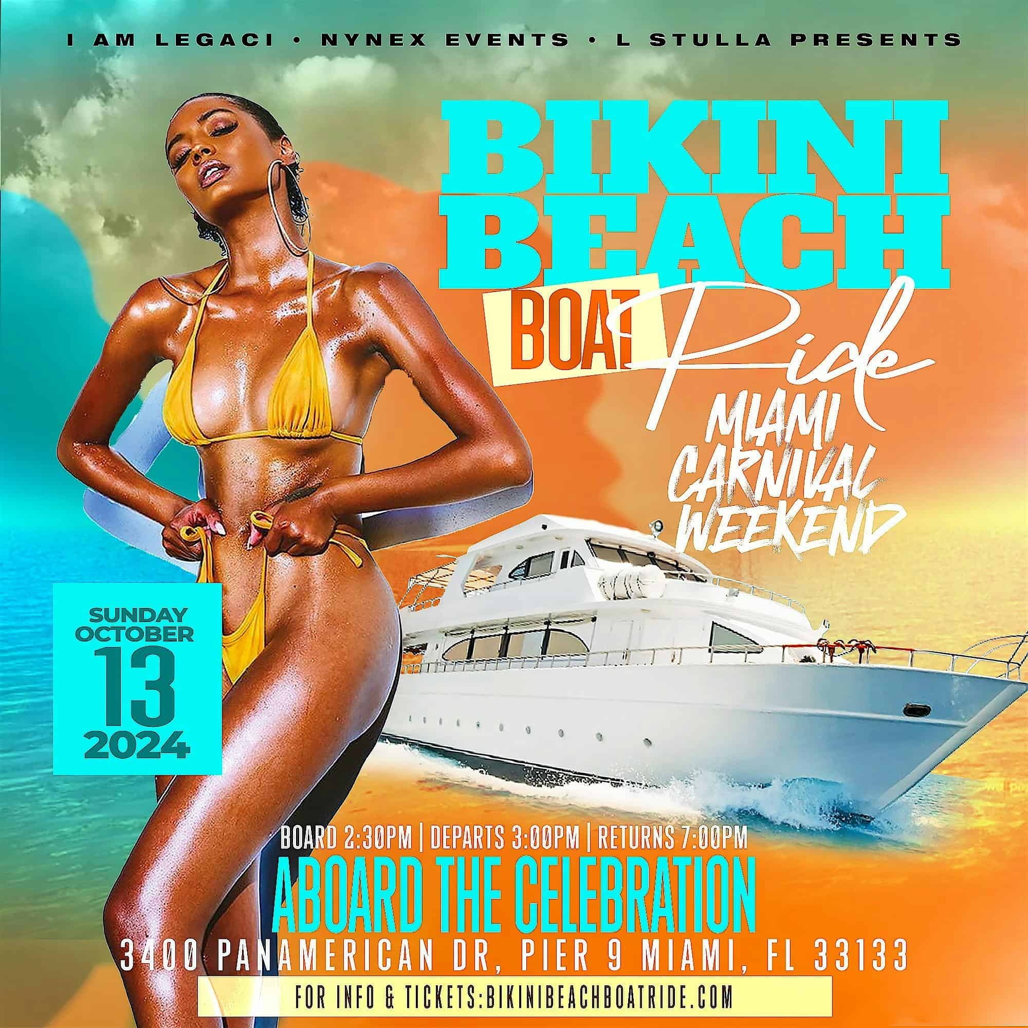 BIKINI BEACH BOAT RIDE MIAMI CARNIVAL 2024 – Miami, FL