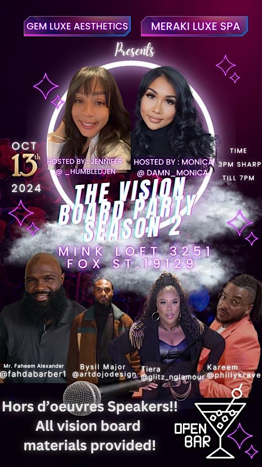 The “Vision Board Party “ Season 2 – Philadelphia, PA