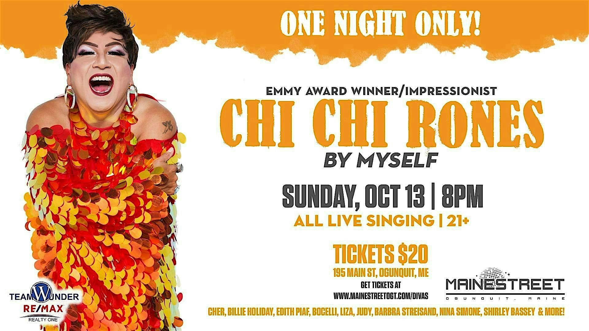 CHI CHI RONES! ONE NIGHT ONLY! – Ogunquit, ME