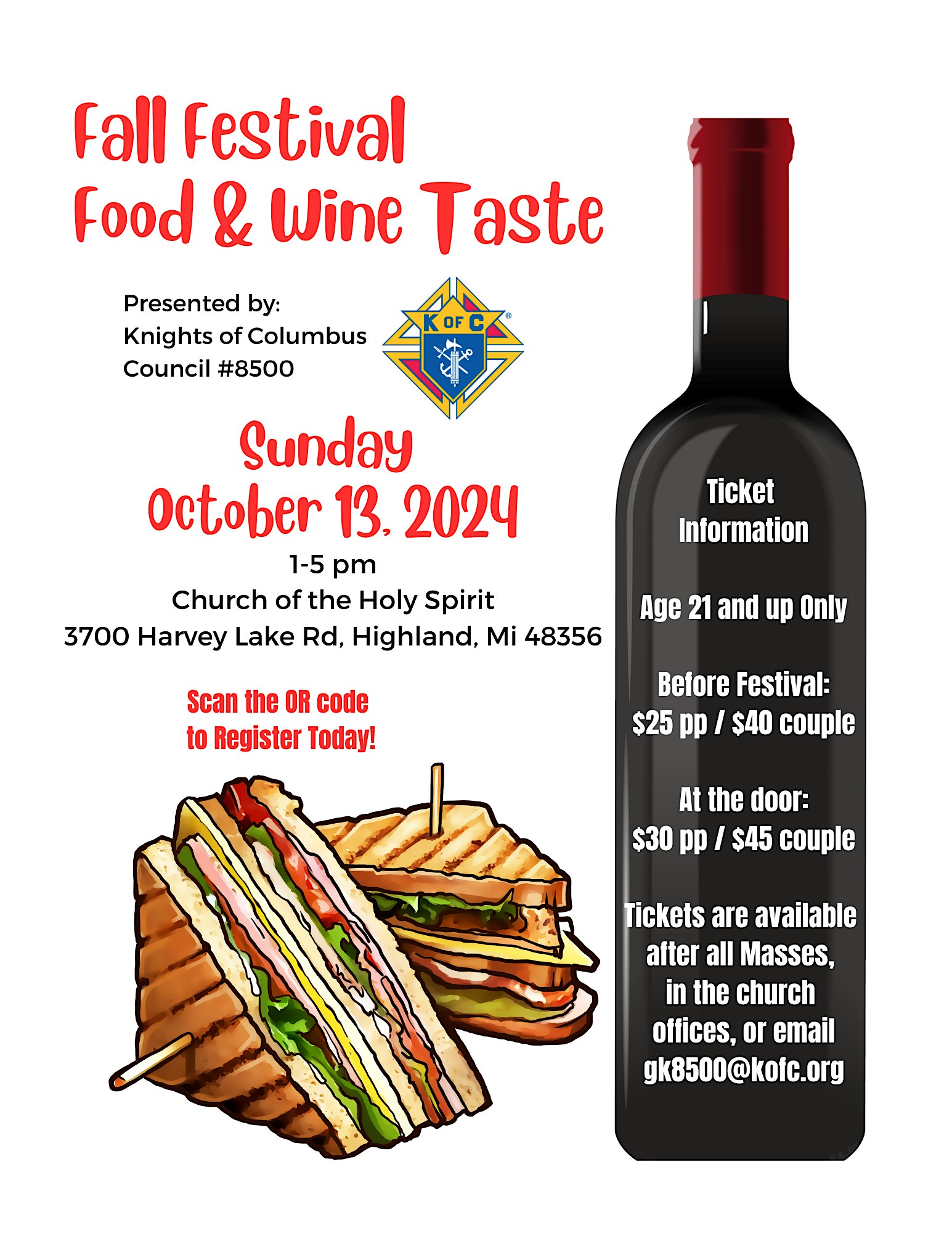 Fall Festival Food & Wine – Highland Charter Township, MI