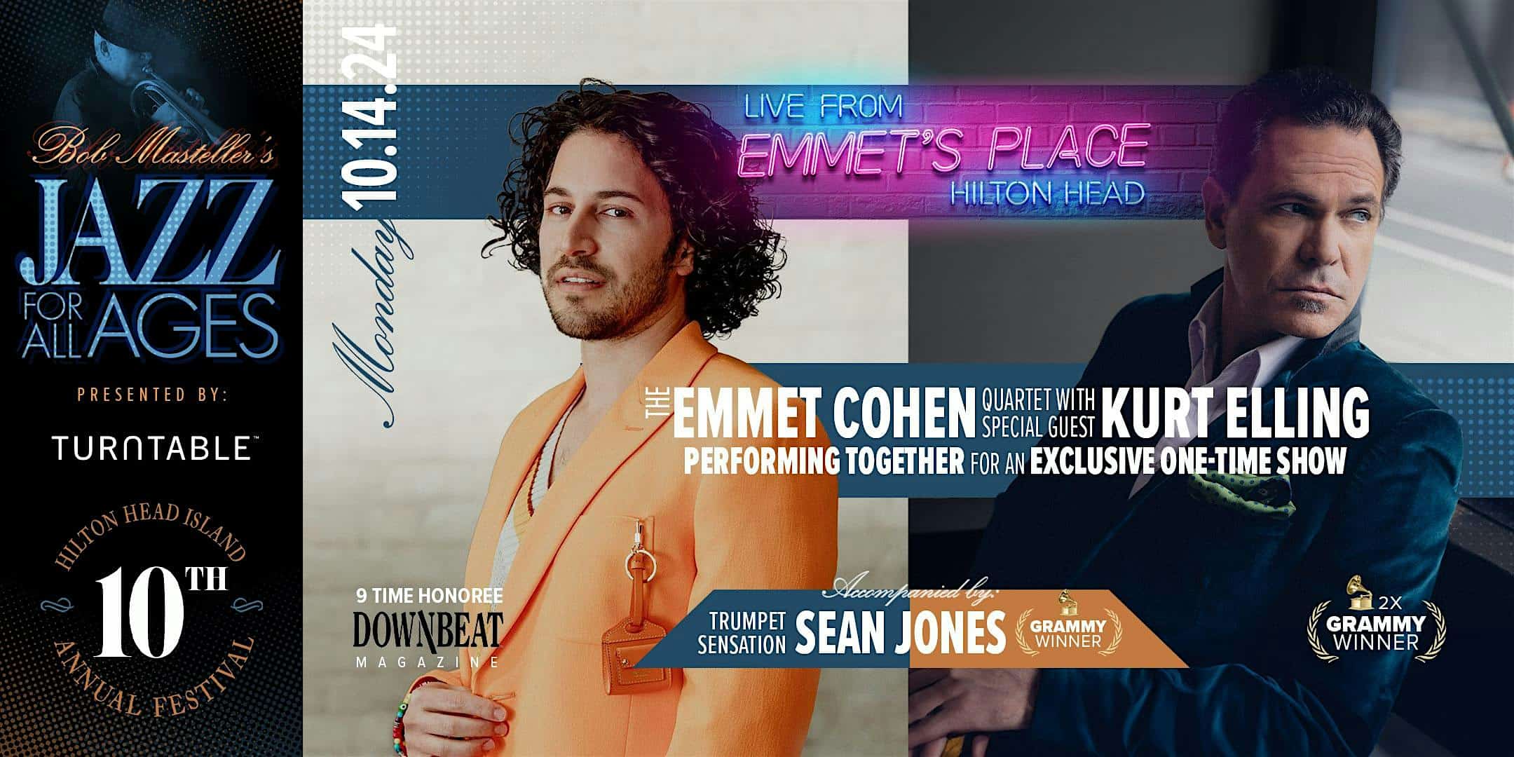 Jazz For All Ages – Mon. Oct. 14 – Emmet Cohen & Special Guest Kurt Elling – Hilton Head Island, SC