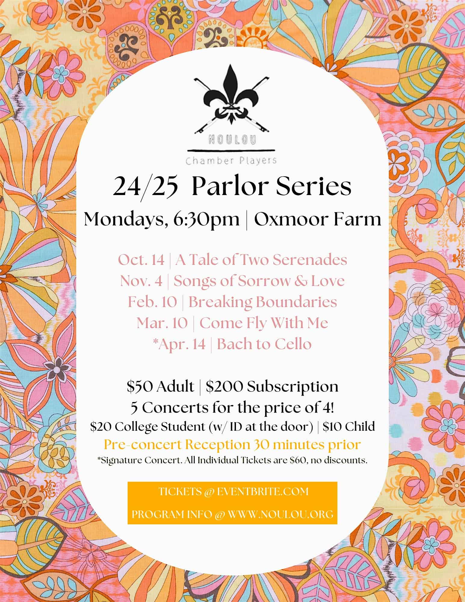 24/25 Parlor Series Subscription & Sponsorships – Louisville, KY