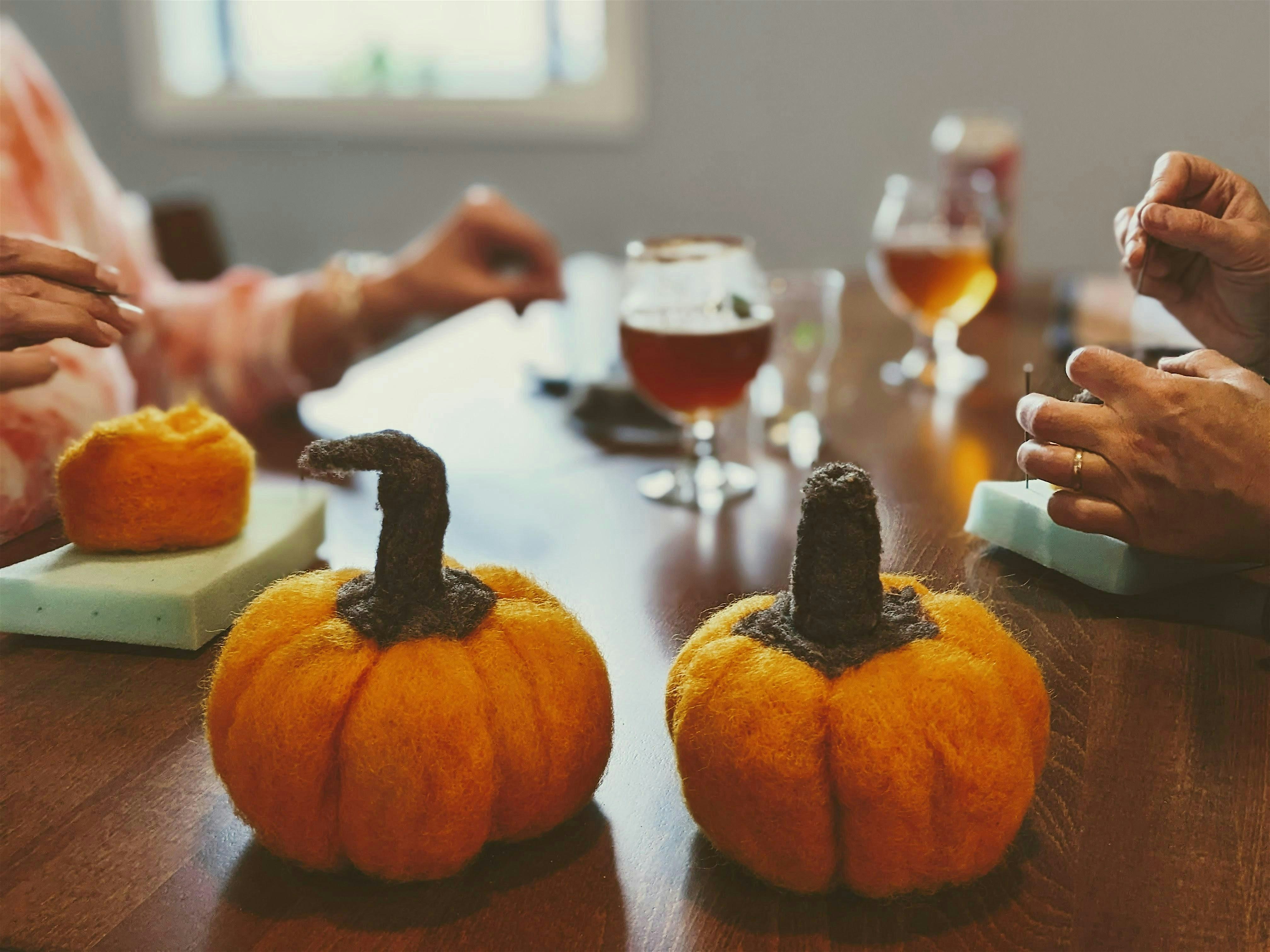 Pumpkin Needle Felting & Wine Tasting with The Funky Squid & Wine on Main – Concord, NH