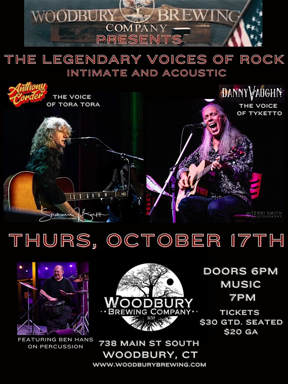 Danny Vaughn (Tyketto) and Anthony Corder (Tora Tora) at Woodbury Brewing – Woodbury, CT