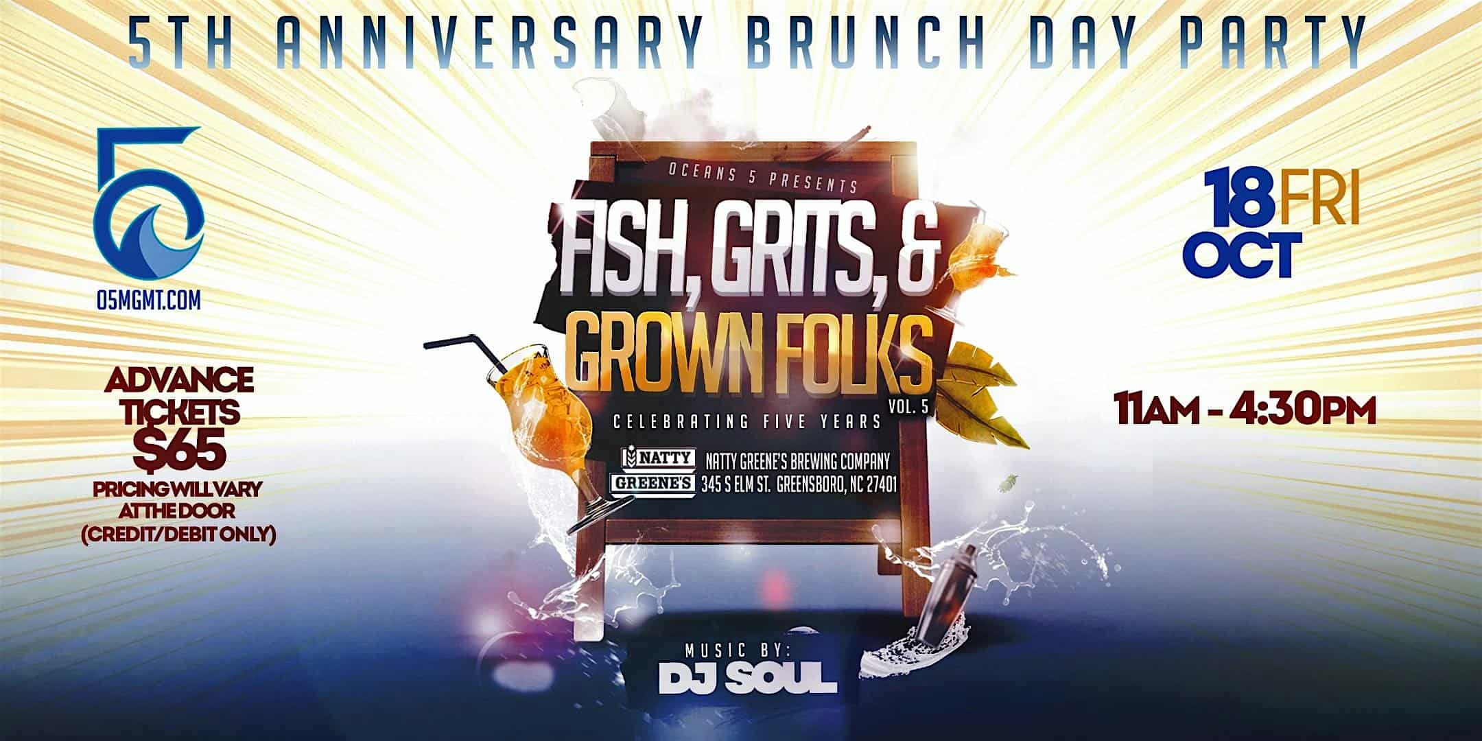 Volume 5-Fish, Grits, & Grown Folks Brunch Day Party – Greensboro, NC