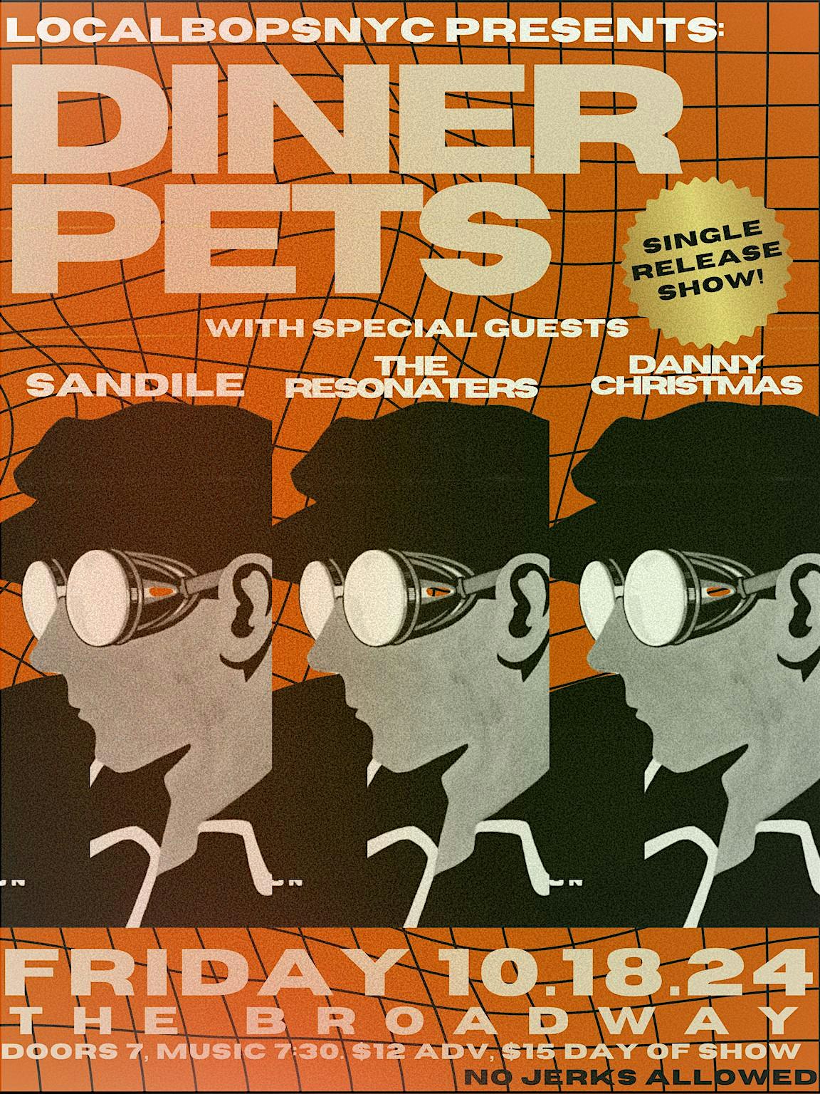 Diner Pets (Single Release) w/ Sandile, The Resonaters + Danny Christmas – Brooklyn, NY