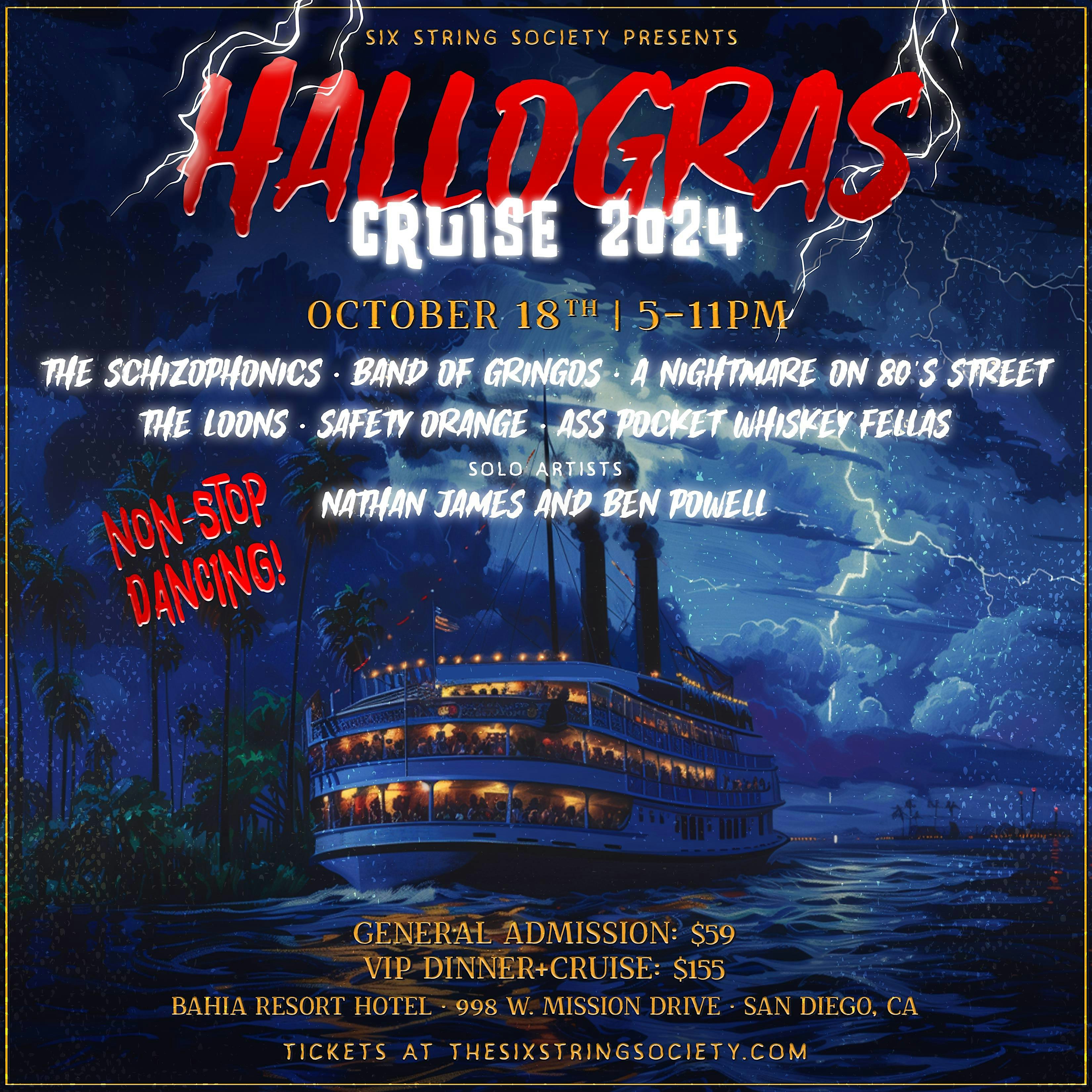 Purchase The Return of the HalloGras cruise by the Six String Society Tickets: Don't miss this upcoming 2024 Local Event in San Diego