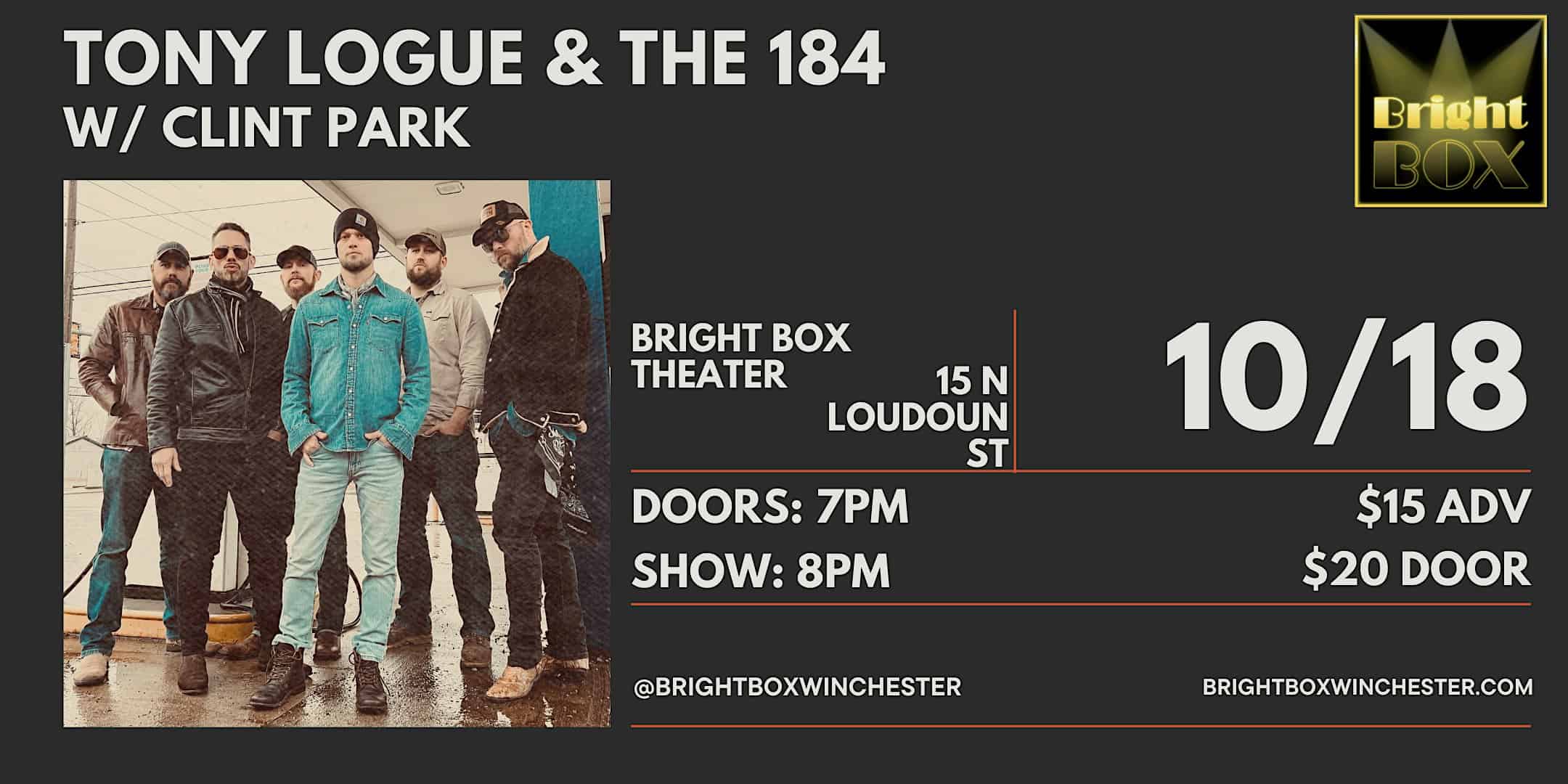 Tony Logue & The 184 w/ Clint Park – Winchester, VA